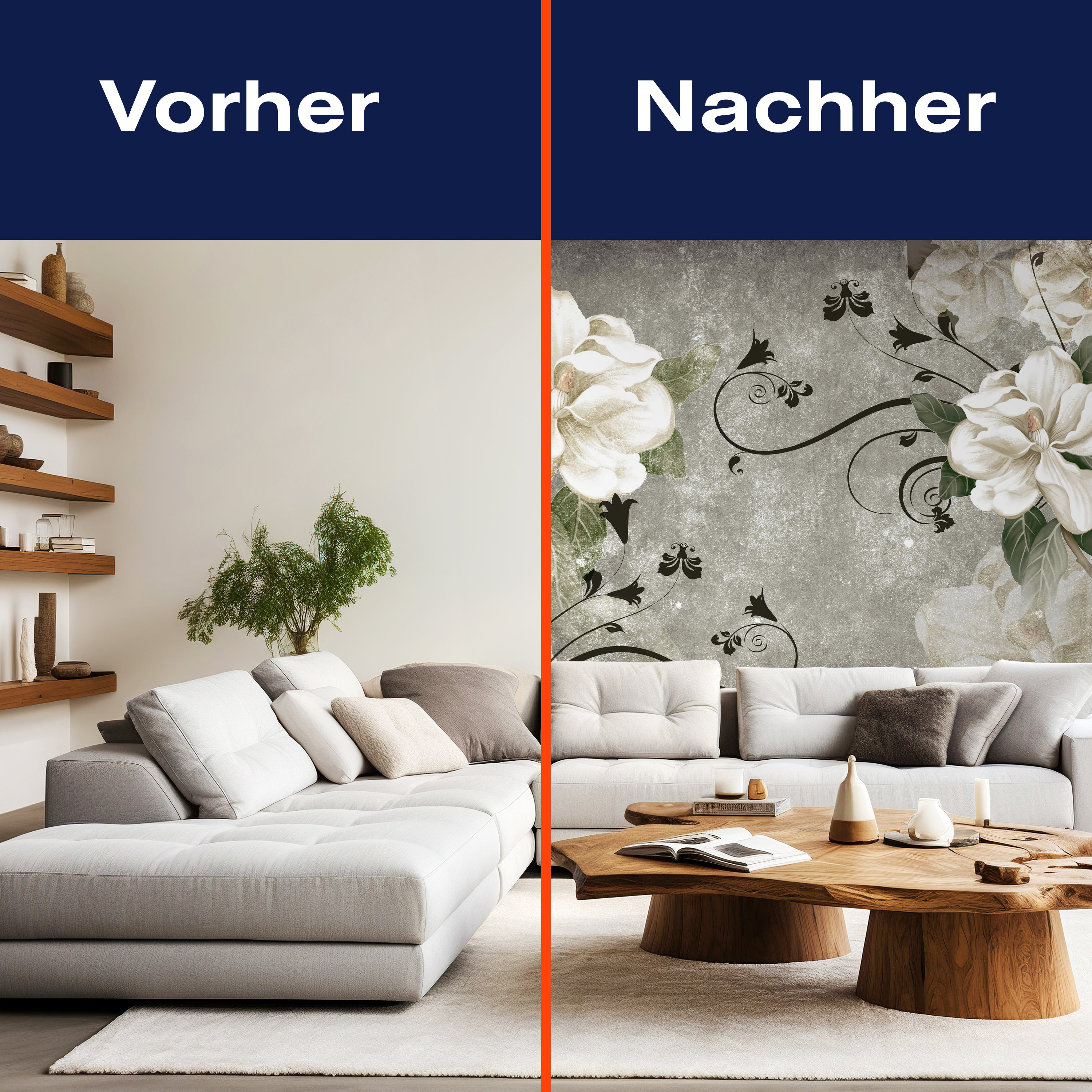 Fototapete Vintage Blumen Ornamente M1109 - Bild 9 Fototapete Vintage Blumen Ornamente M1109 - Bild 9