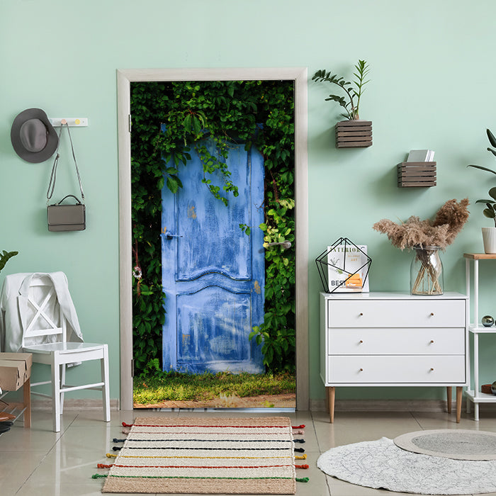 Türtapete verwachsene Holz-tür, Pflanzen, Efeu M1112 - Bild 1 Türtapete verwachsene Holz-tür, Pflanzen, Efeu M1112 - Bild 1