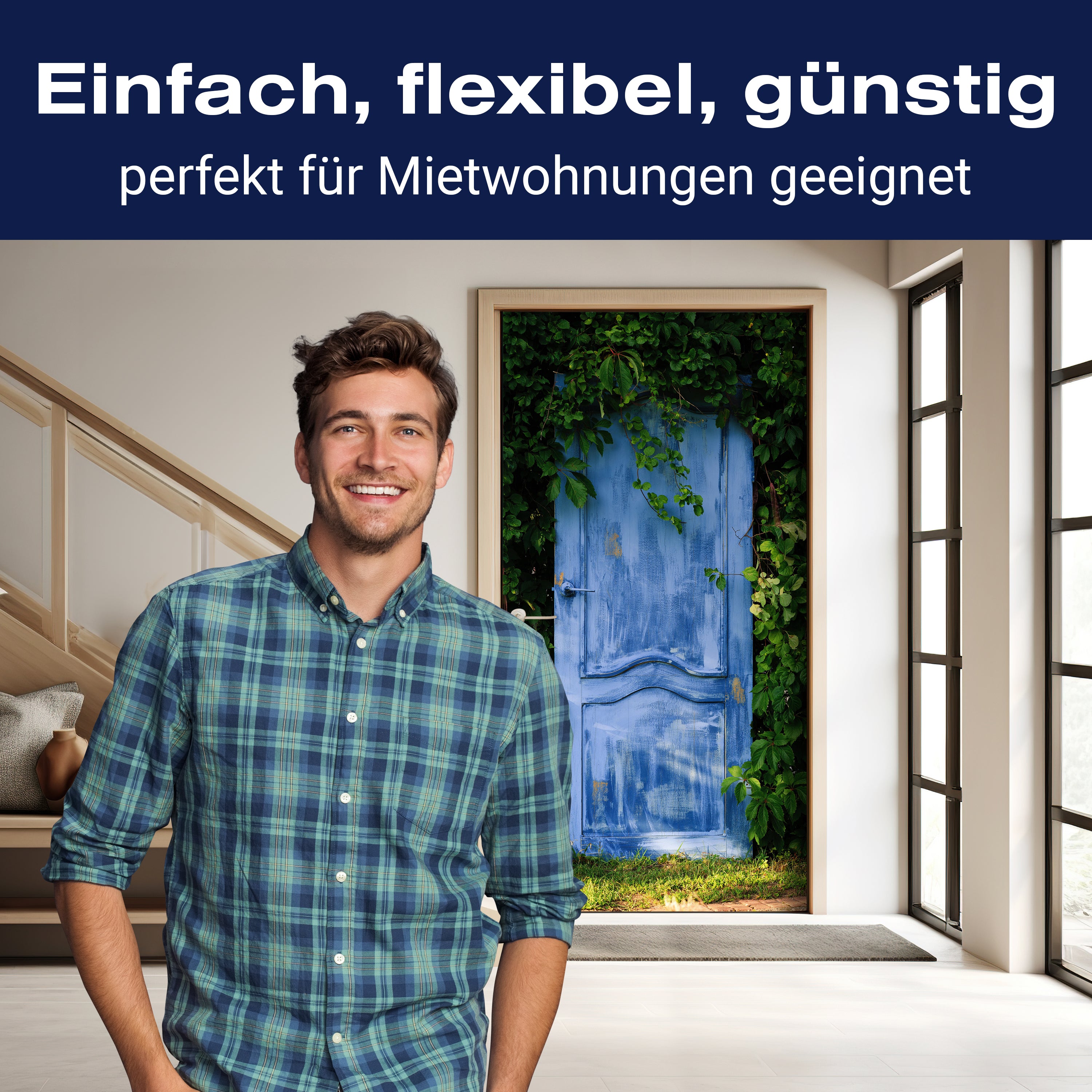 Türtapete verwachsene Holz-tür, Pflanzen, Efeu M1112 - Bild 3 Türtapete verwachsene Holz-tür, Pflanzen, Efeu M1112 - Bild 3