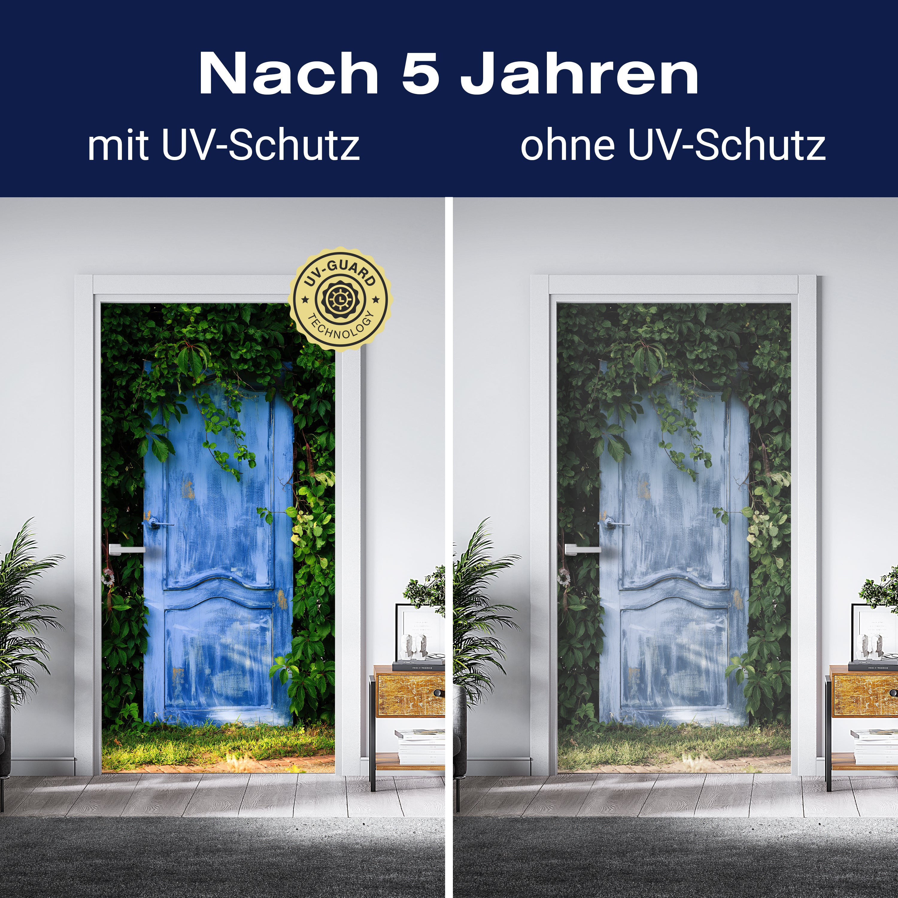 Türtapete verwachsene Holz-tür, Pflanzen, Efeu M1112 - Bild 4 Türtapete verwachsene Holz-tür, Pflanzen, Efeu M1112 - Bild 4