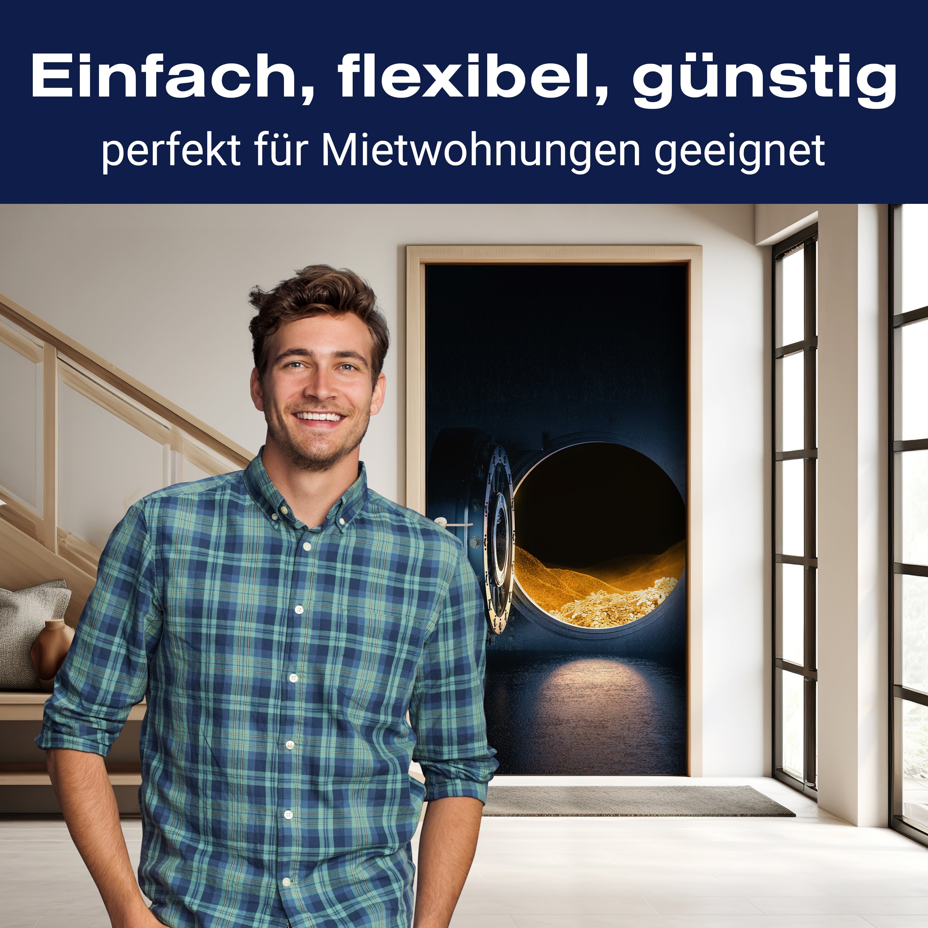 Türtapete Tresor-tür zum Gold, Schatz, Münzen M1115 - Bild 3 Türtapete Tresor-tür zum Gold, Schatz, Münzen M1115 - Bild 3