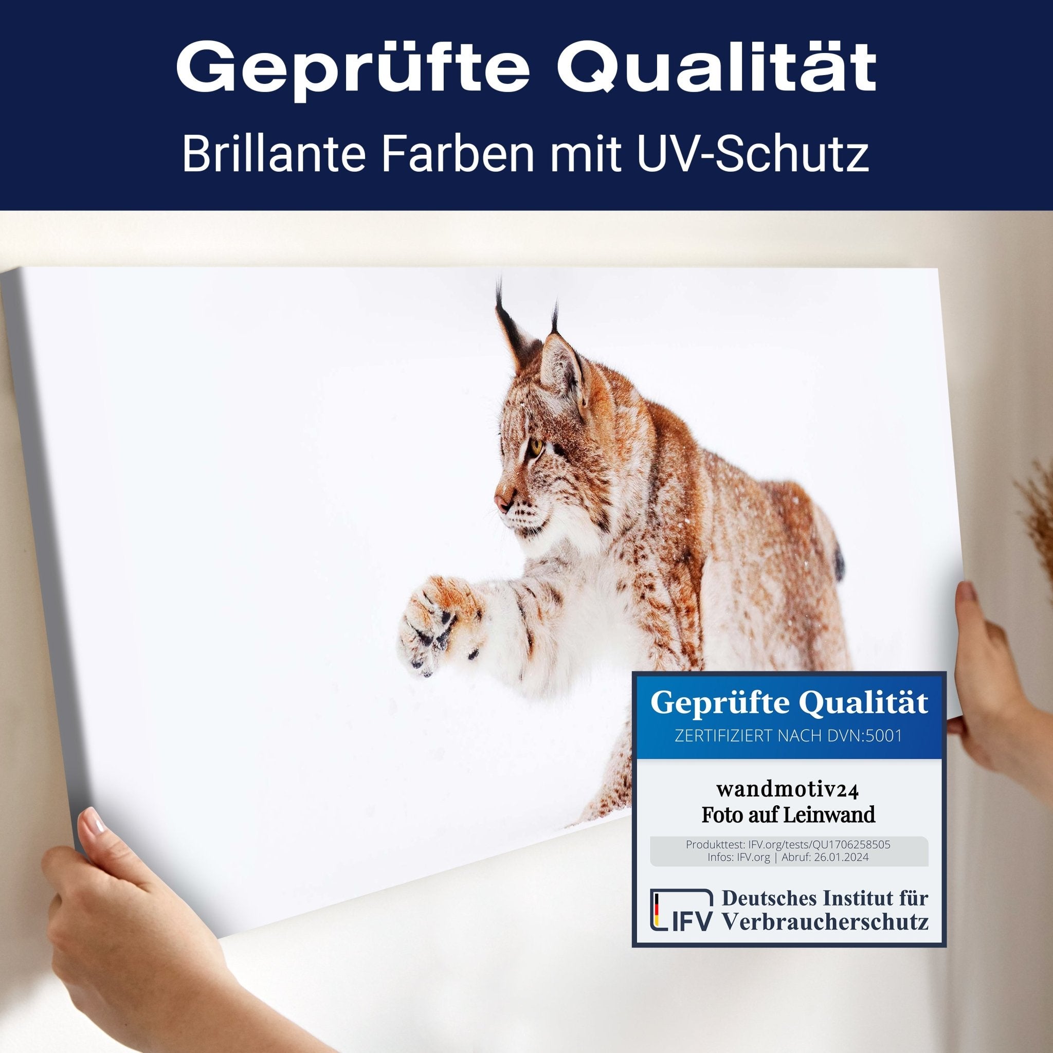 Leinwandbild Luchs im Schnee, Raubkatze M1121 kaufen - Bild 4 Leinwandbild Luchs im Schnee, Raubkatze M1121 kaufen - Bild 4