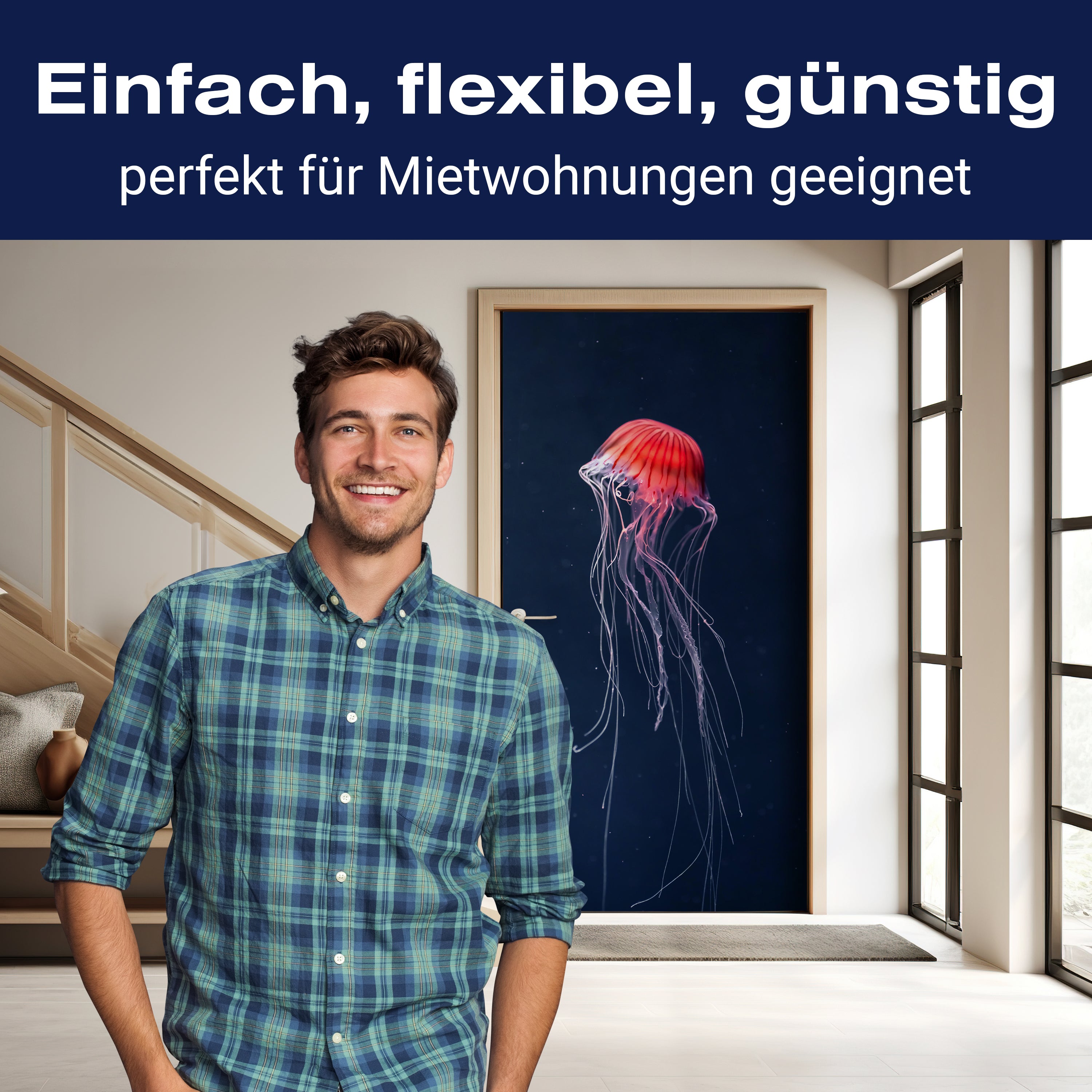 Türtapete Rote Qualle im Meer, Dunkelheit, Tier M1121 - Bild 3 Türtapete Rote Qualle im Meer, Dunkelheit, Tier M1121 - Bild 3