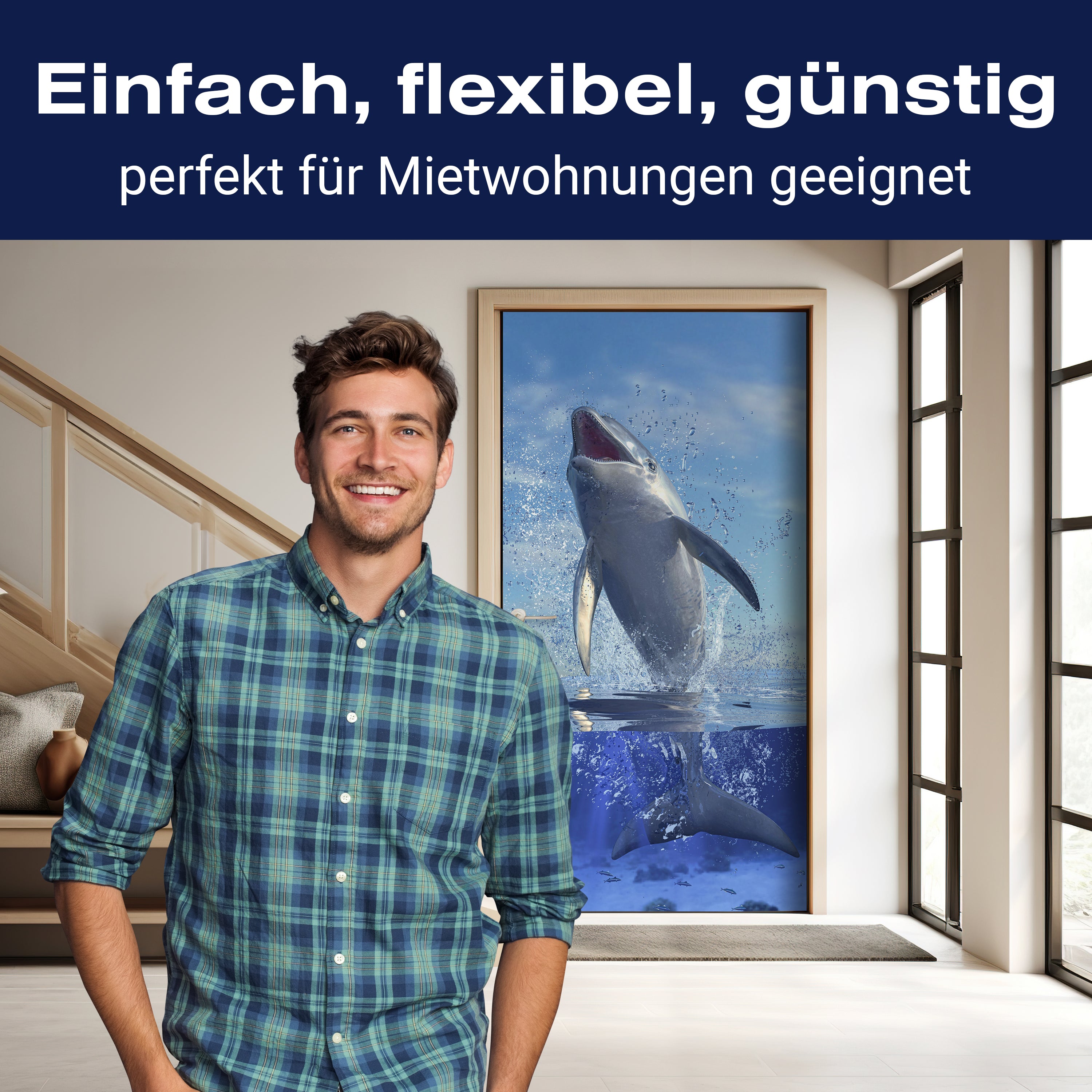 Türtapete springender Delfin, Säugetier, Delphin M1126 - Bild 3 Türtapete springender Delfin, Säugetier, Delphin M1126 - Bild 3