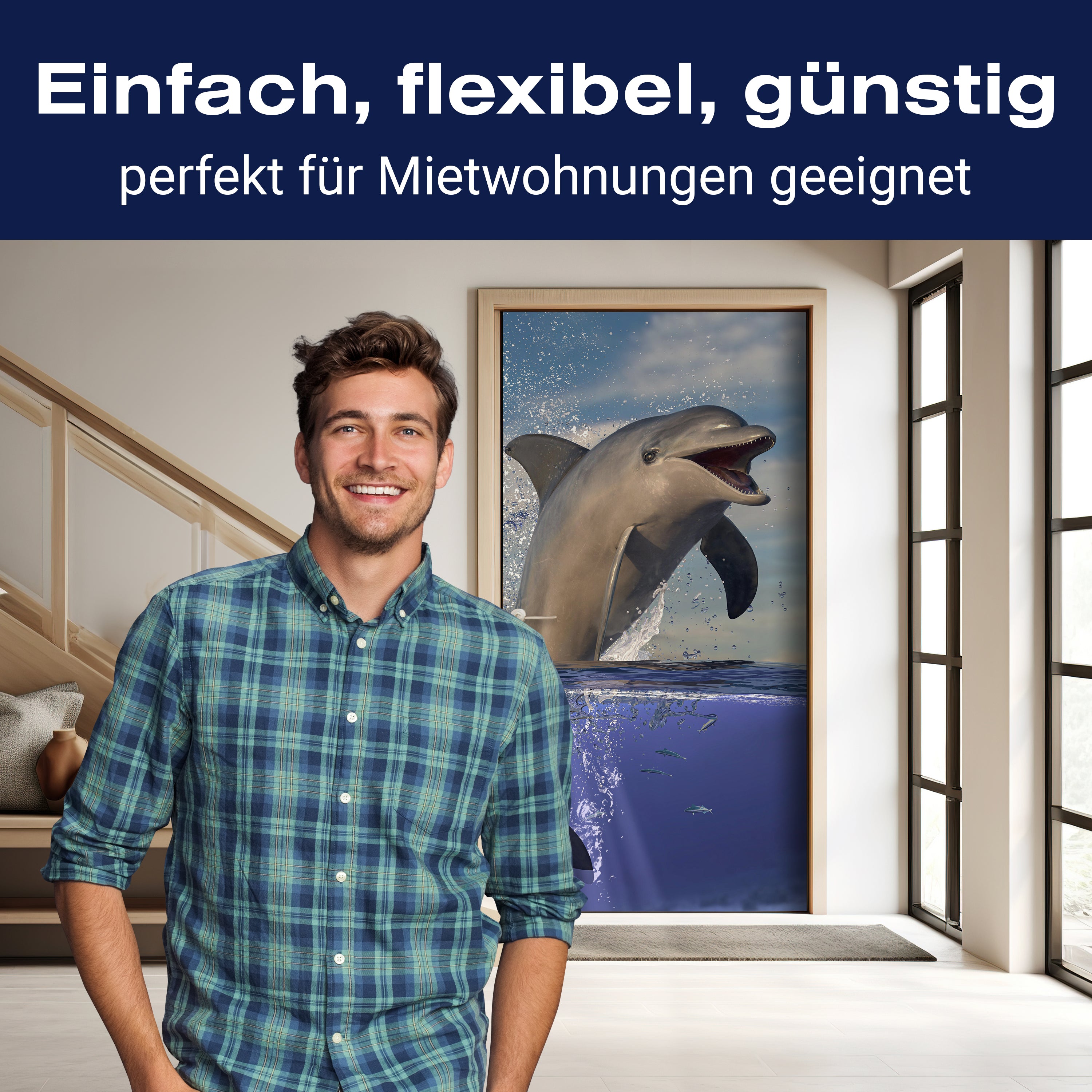 Türtapete springender Delfin, Säugetier, Sonne M1129 - Bild 3 Türtapete springender Delfin, Säugetier, Sonne M1129 - Bild 3