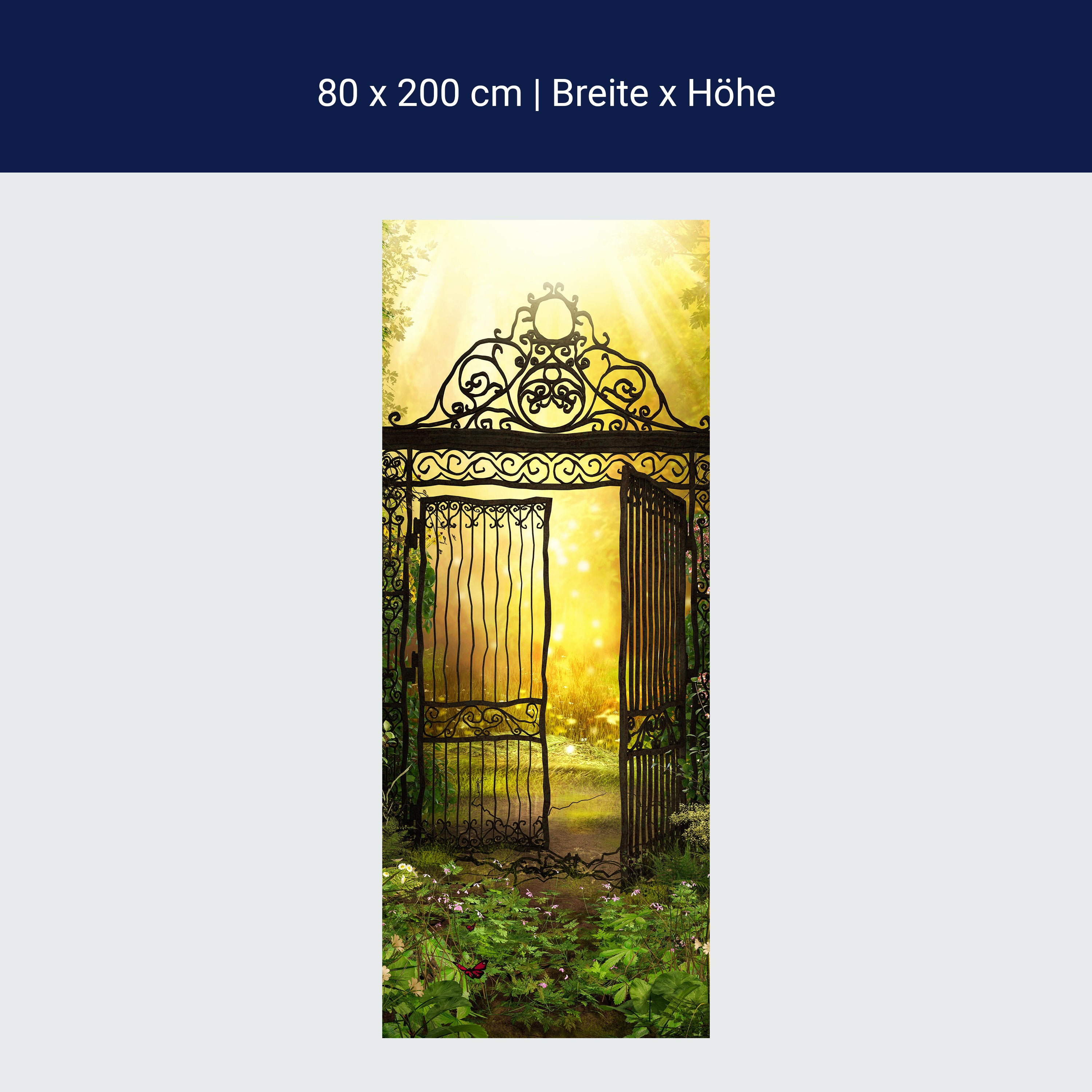 Türtapete altes Metall-tor im Sonnen-licht, Sonne M1132 Türtapete altes Metall-tor im Sonnen-licht, Sonne M1132