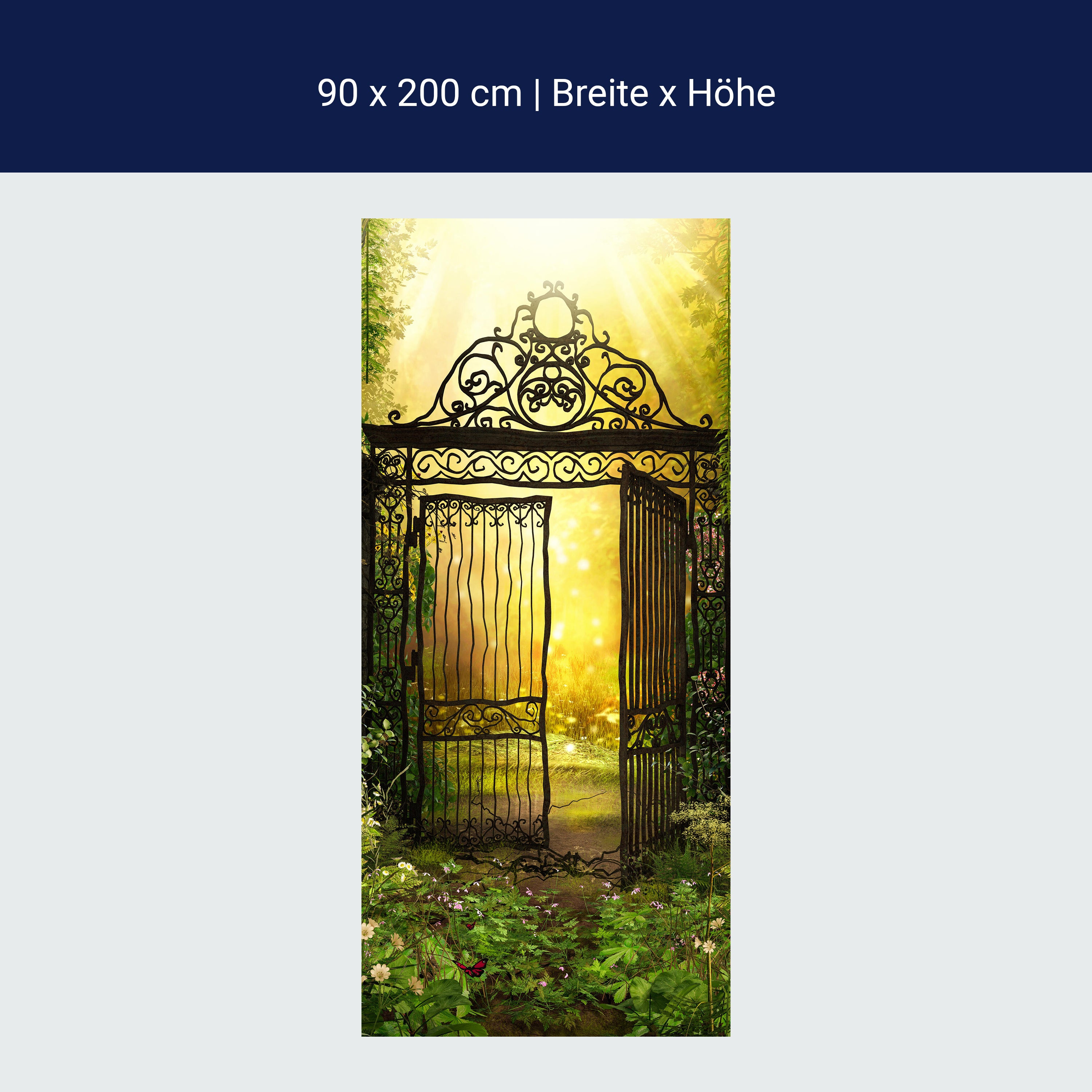 Türtapete altes Metall-tor im Sonnen-licht, Sonne M1132 Türtapete altes Metall-tor im Sonnen-licht, Sonne M1132