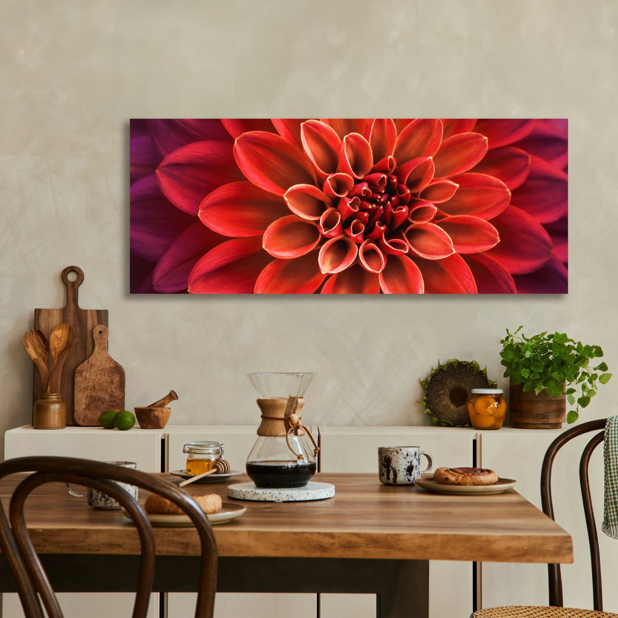 Leinwandbild Blüte Blume orange Dahlie violett M1133 kaufen - Bild 3 Leinwandbild Blüte Blume orange Dahlie violett M1133 kaufen - Bild 3