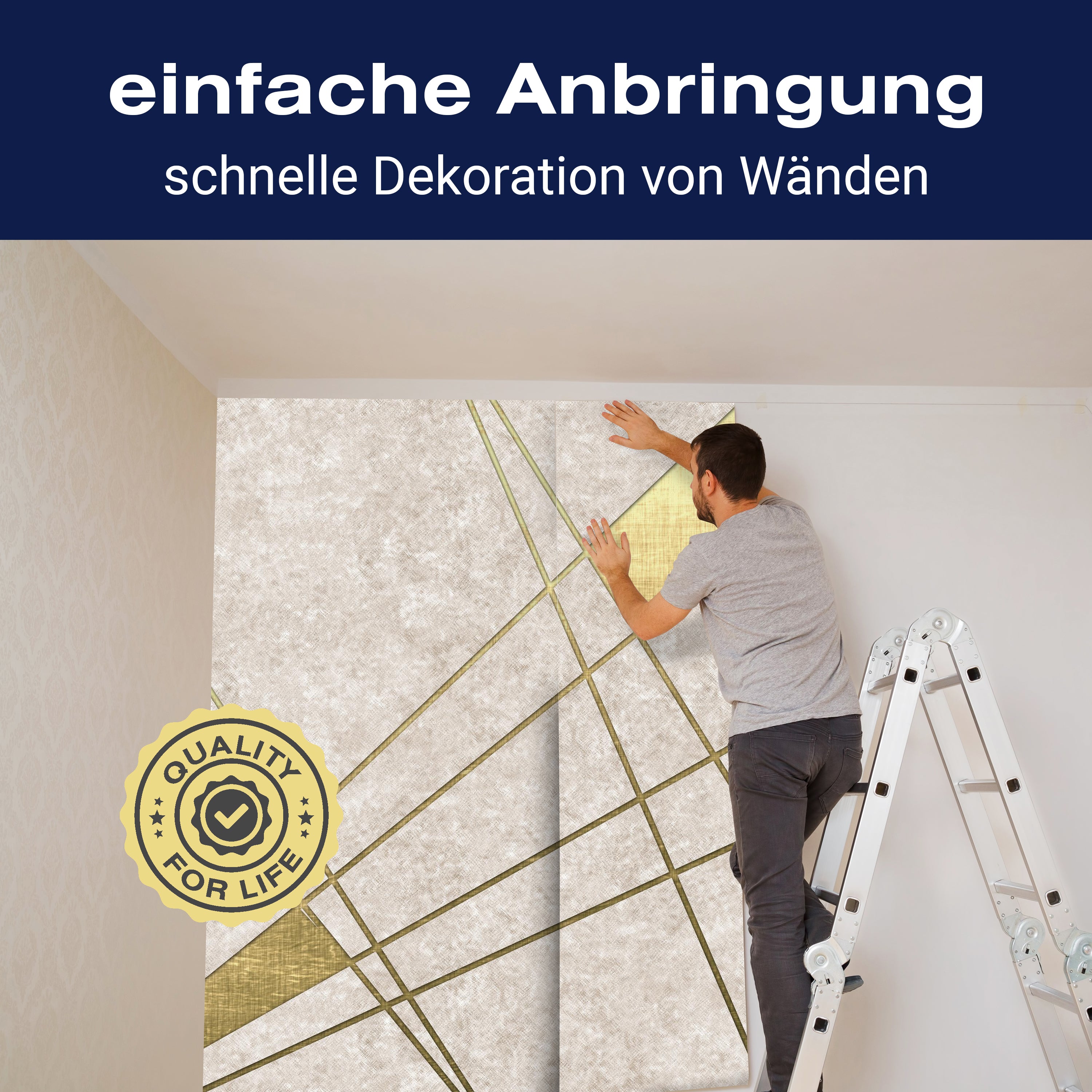 Fototapete Abstrakt Gold Linien M1134 - Bild 3 Fototapete Abstrakt Gold Linien M1134 - Bild 3