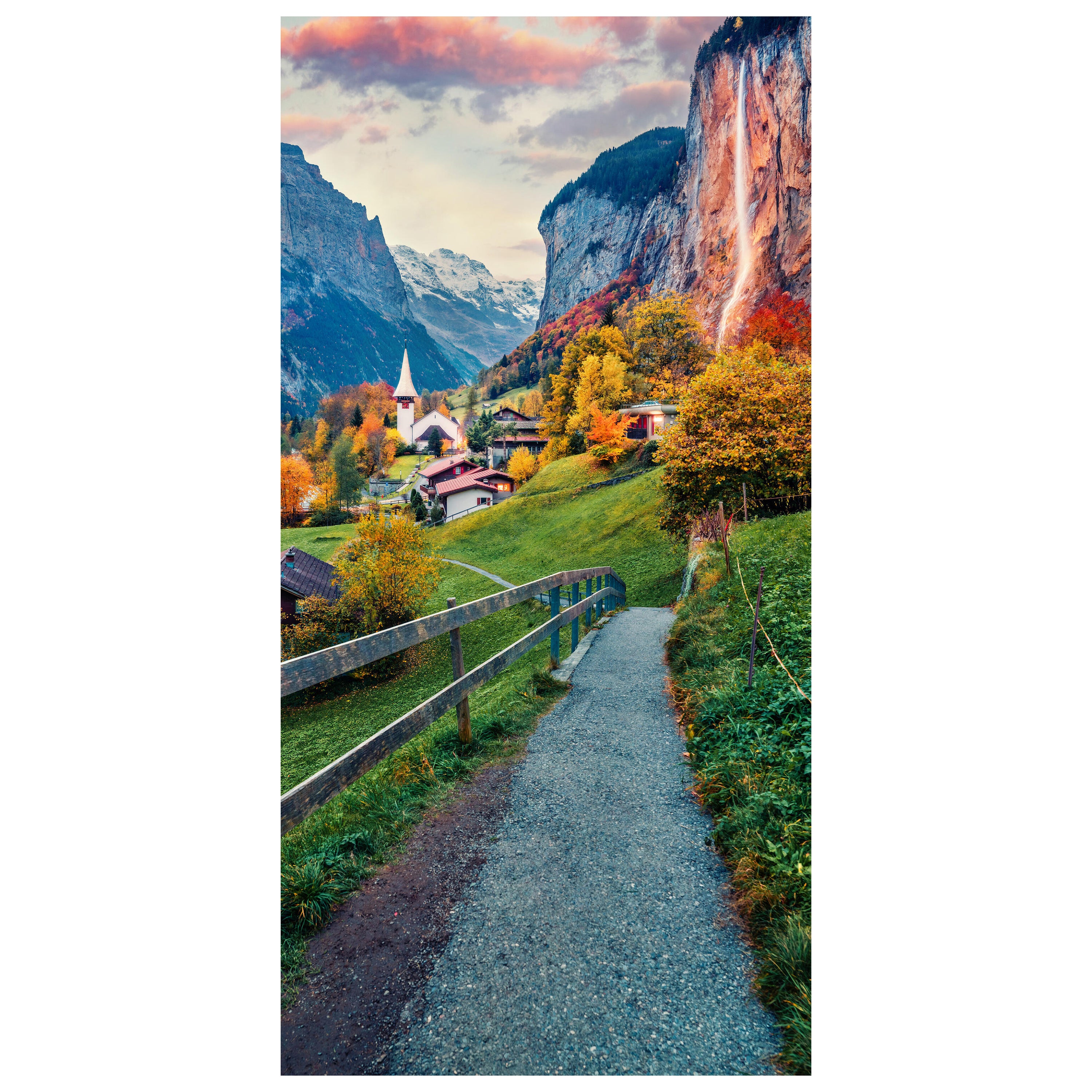 Türtapete Dorf in Berg-tal, Alpen, Gebirge, Berge M1136 - Bild 2 Türtapete Dorf in Berg-tal, Alpen, Gebirge, Berge M1136 - Bild 2