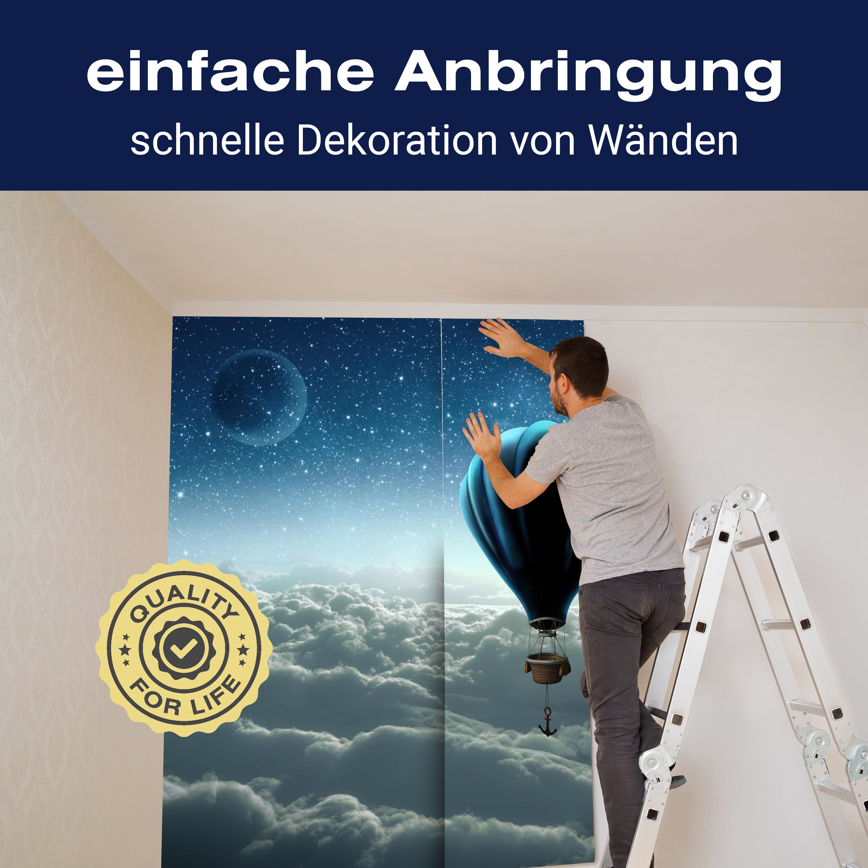 Fototapete Ballon Wolken Sterne M1140 - Bild 3 Fototapete Ballon Wolken Sterne M1140 - Bild 3