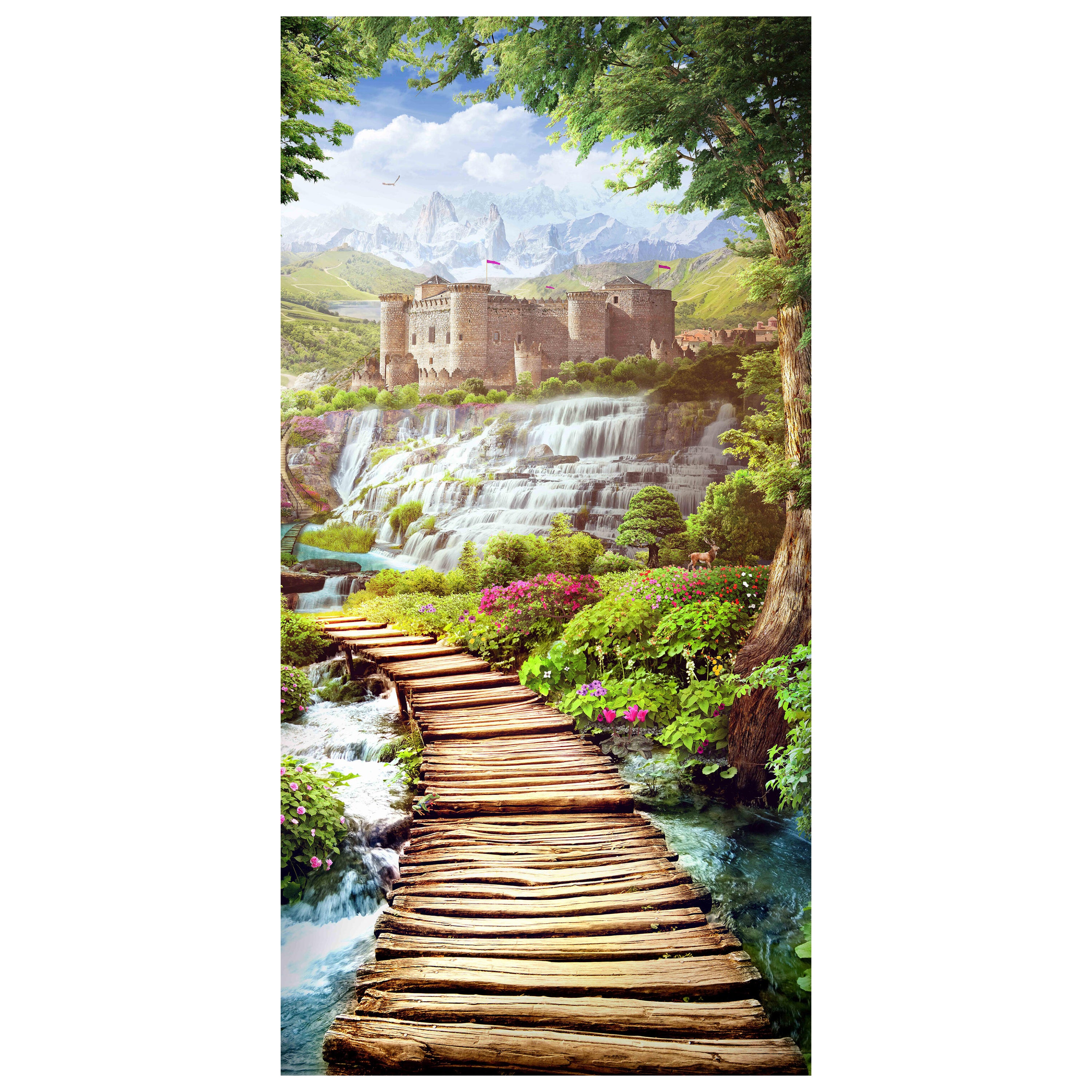 Türtapete Burg in den Bergen, Gebirge, Holz-steg M1140 - Bild 2 Türtapete Burg in den Bergen, Gebirge, Holz-steg M1140 - Bild 2