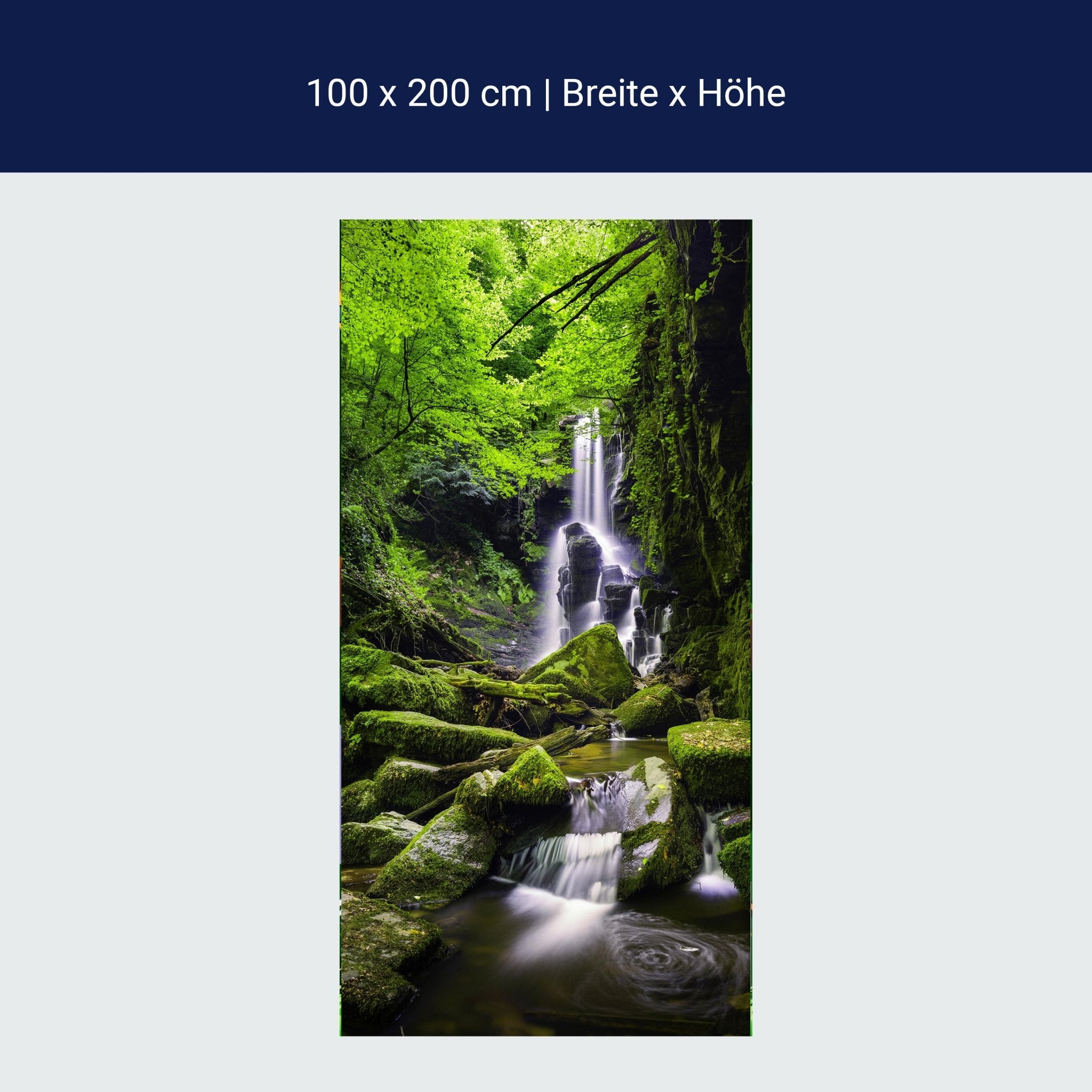 Türtapete Wasser-fall im Ur-wald, Steine, Felsen M1141 Türtapete Wasser-fall im Ur-wald, Steine, Felsen M1141