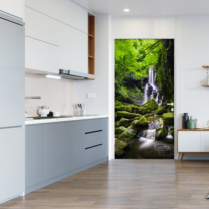 Türtapete Wasser-fall im Ur-wald, Steine, Felsen M1141 - Bild 1 Türtapete Wasser-fall im Ur-wald, Steine, Felsen M1141 - Bild 1