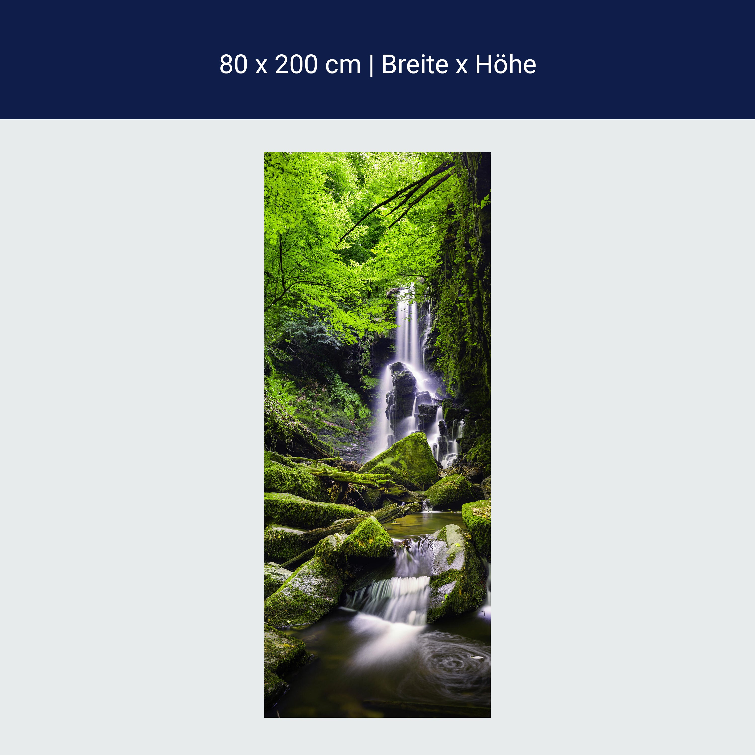 Türtapete Wasser-fall im Ur-wald, Steine, Felsen M1141 Türtapete Wasser-fall im Ur-wald, Steine, Felsen M1141