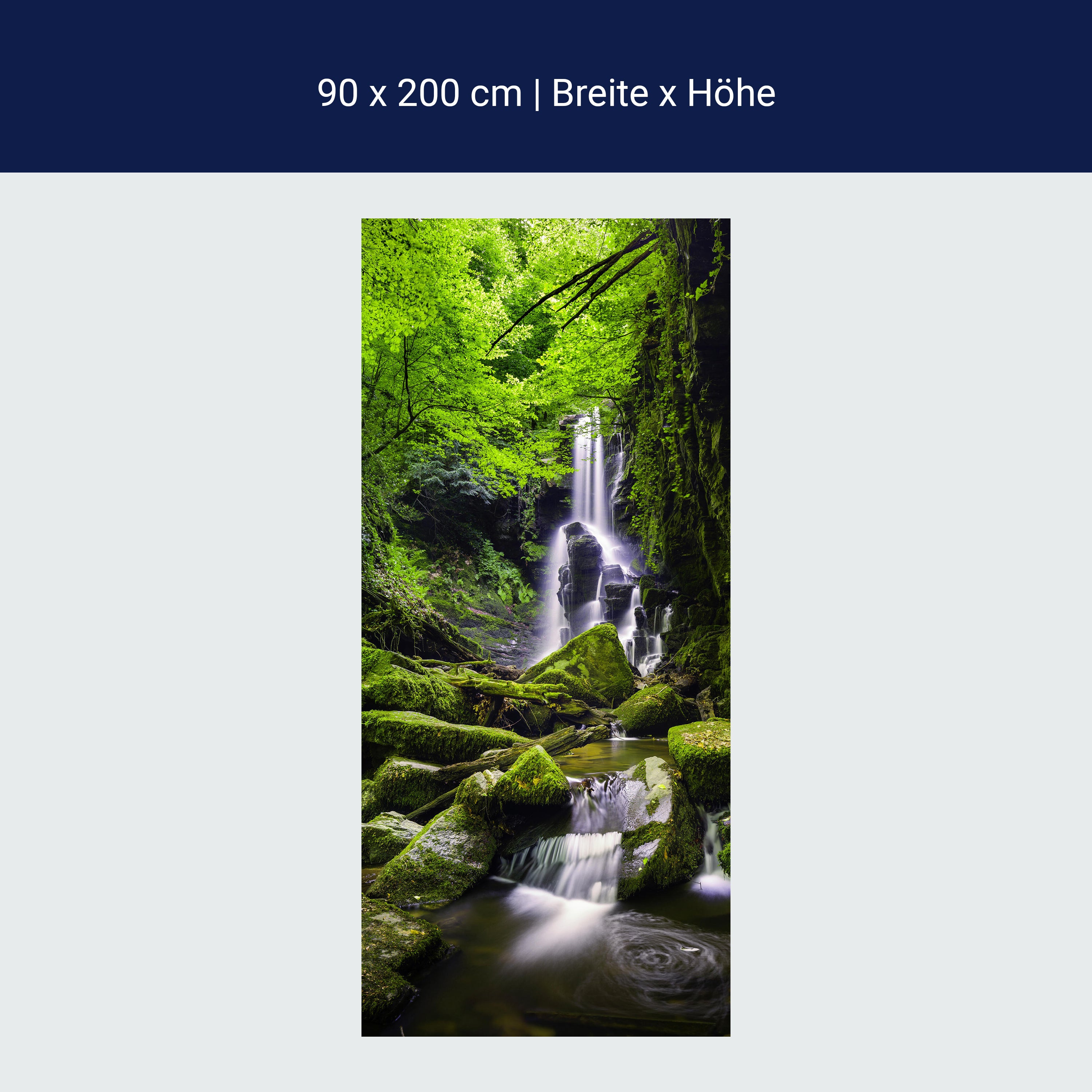 Türtapete Wasser-fall im Ur-wald, Steine, Felsen M1141 Türtapete Wasser-fall im Ur-wald, Steine, Felsen M1141