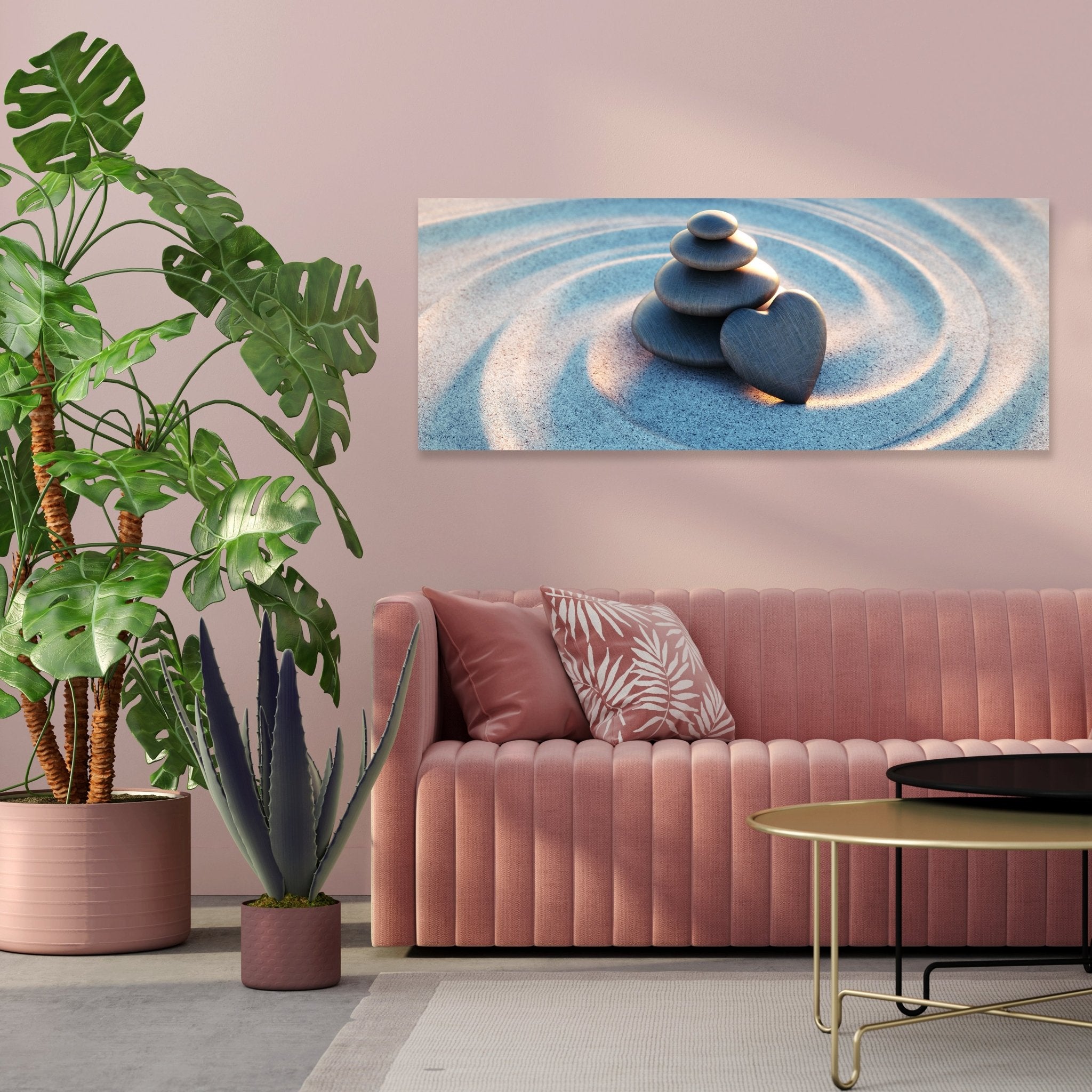 Leinwandbild Turm aus Kieselsteinen mit Kiesel in Herzform M1142 kaufen - Bild 3 Leinwandbild Turm aus Kieselsteinen mit Kiesel in Herzform M1142 kaufen - Bild 3