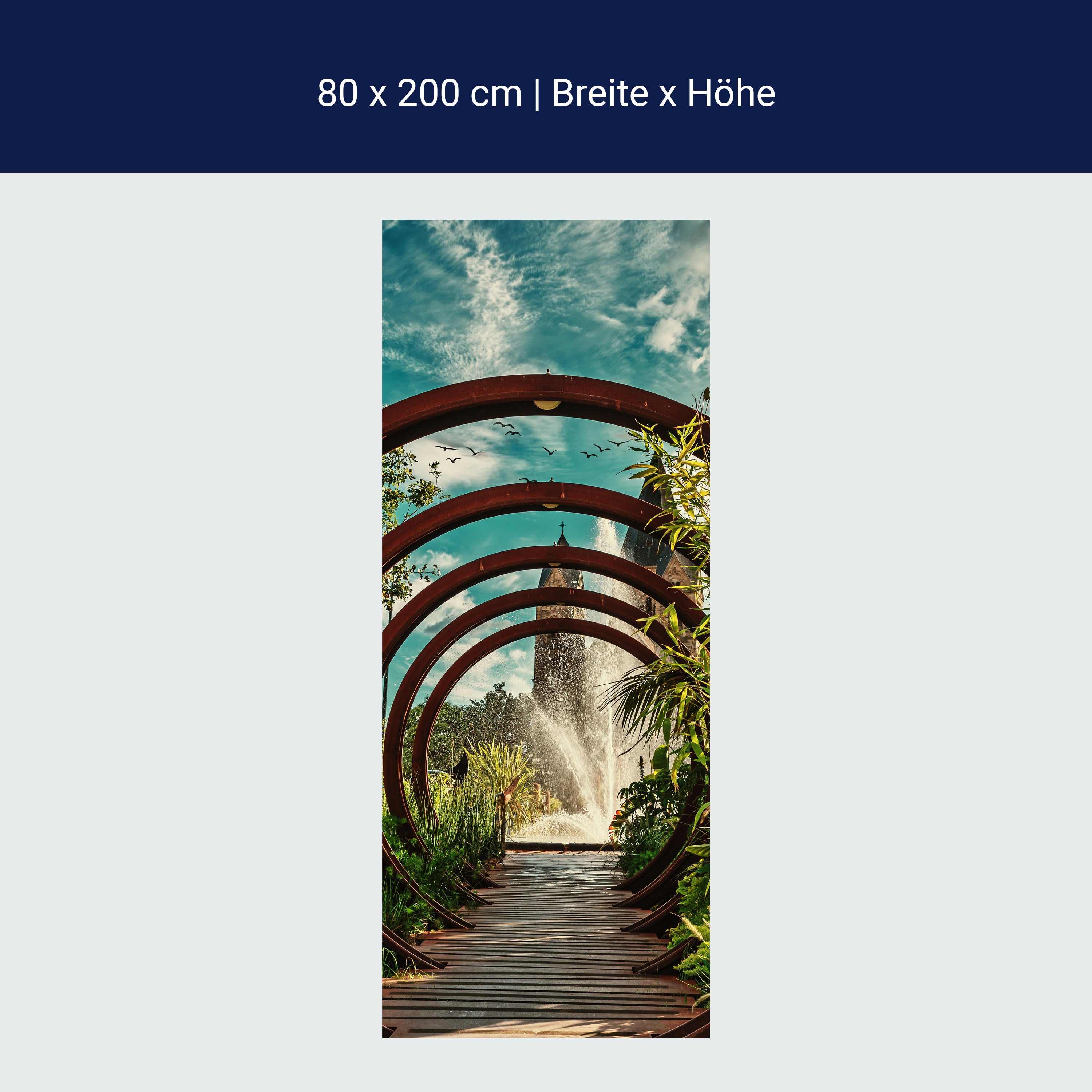 Türtapete Holz-steg mit Ringen, Tunnel, Schloss M1142 Türtapete Holz-steg mit Ringen, Tunnel, Schloss M1142