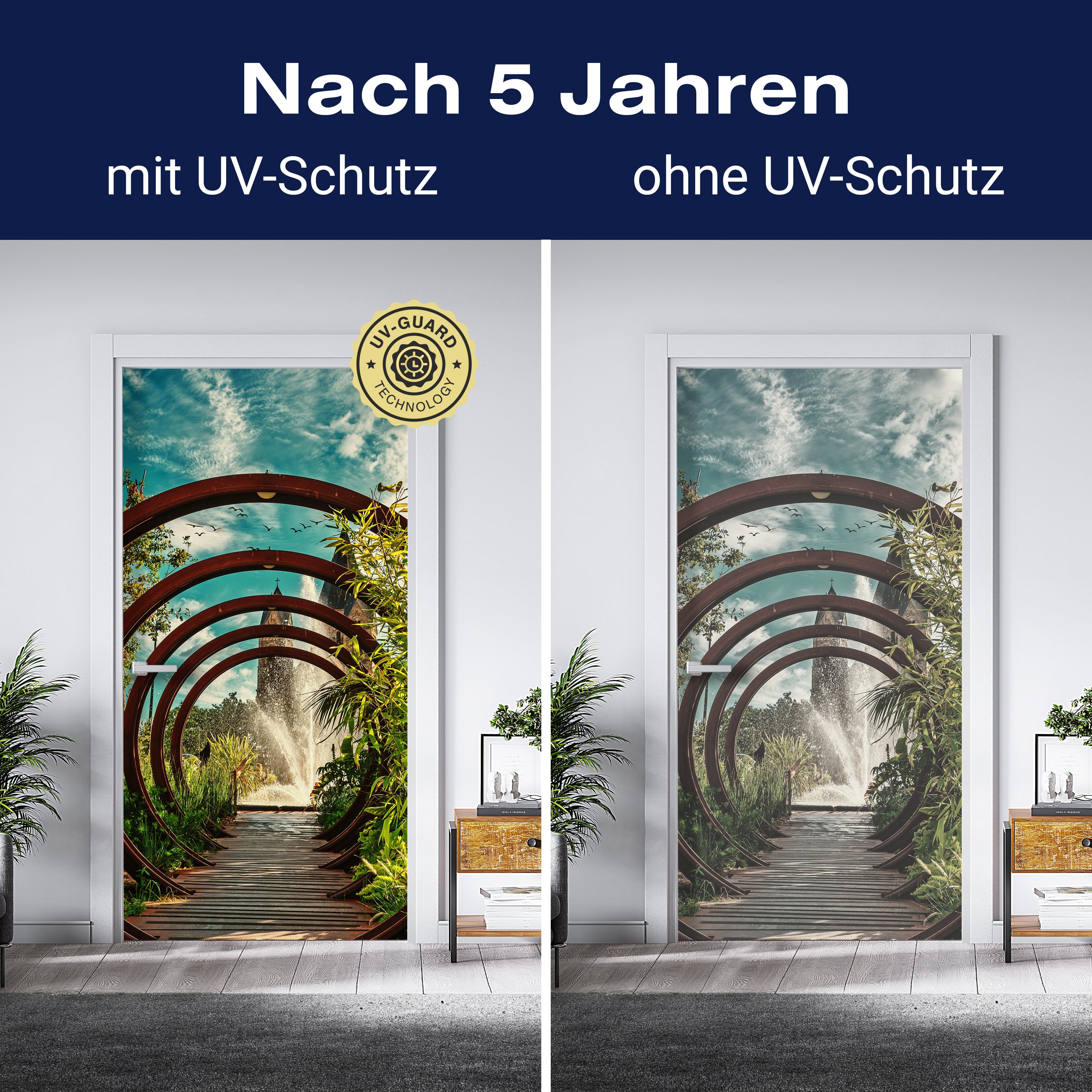 Türtapete Holz-steg mit Ringen, Tunnel, Schloss M1142 - Bild 4 Türtapete Holz-steg mit Ringen, Tunnel, Schloss M1142 - Bild 4