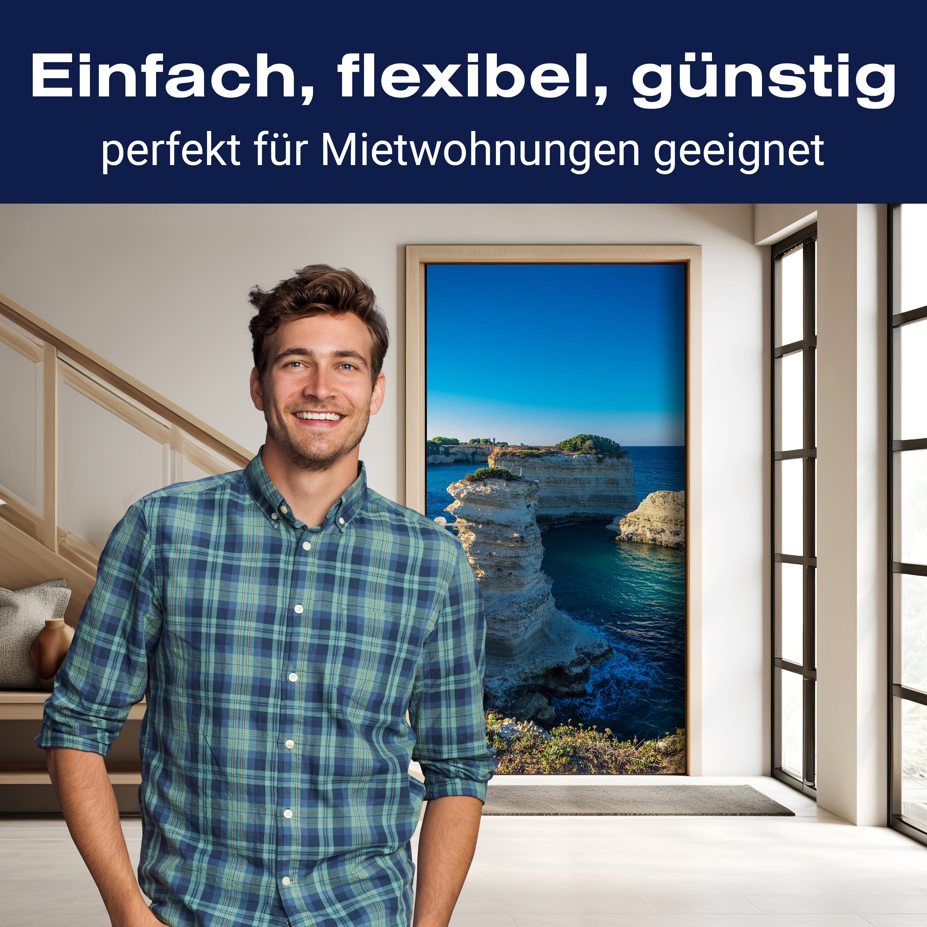 Türtapete Blick auf Küste, Steine, Felsen, Meer M1144 - Bild 3 Türtapete Blick auf Küste, Steine, Felsen, Meer M1144 - Bild 3