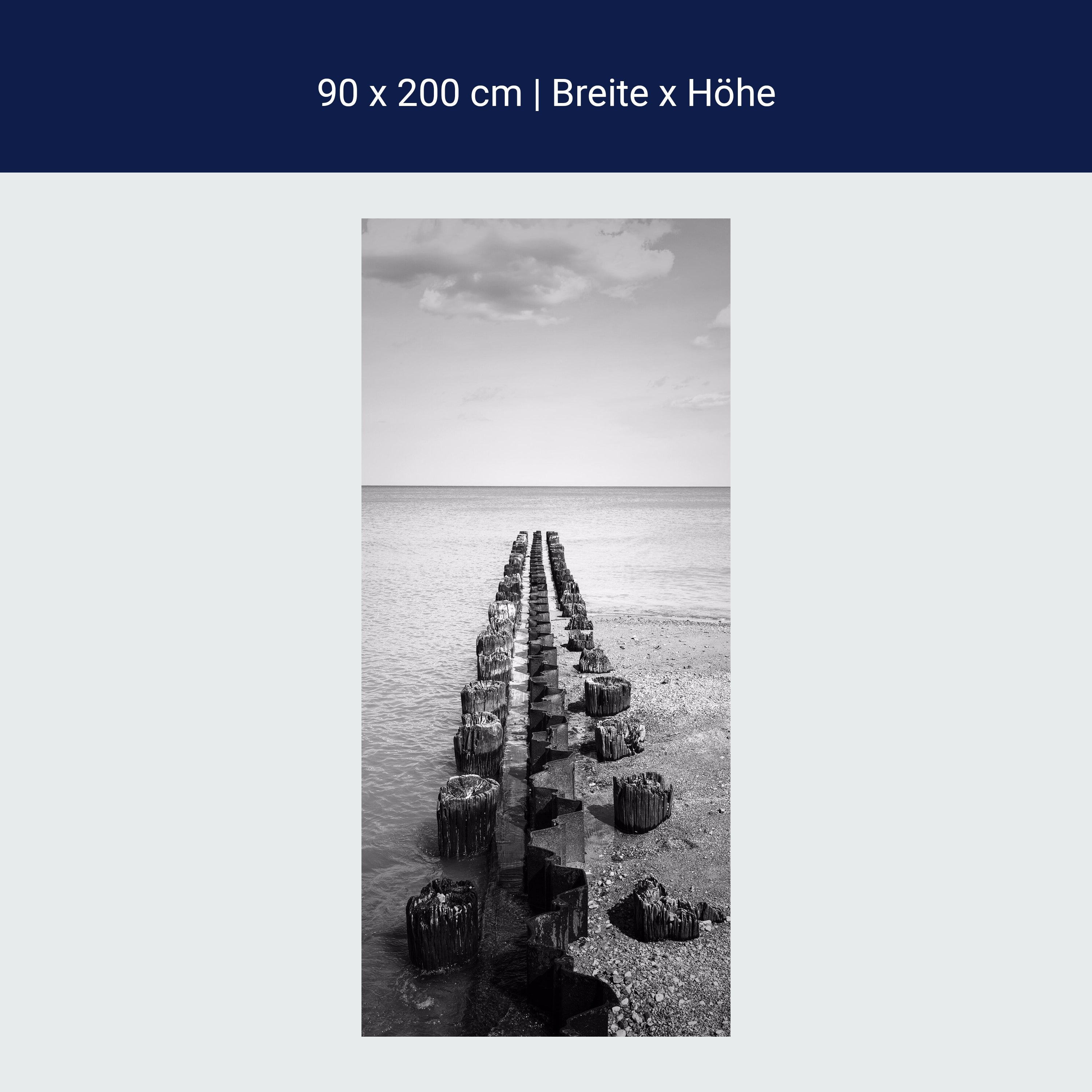 Türtapete alter Holz-steg im Meer, Steine, Ozean M1145 Türtapete alter Holz-steg im Meer, Steine, Ozean M1145