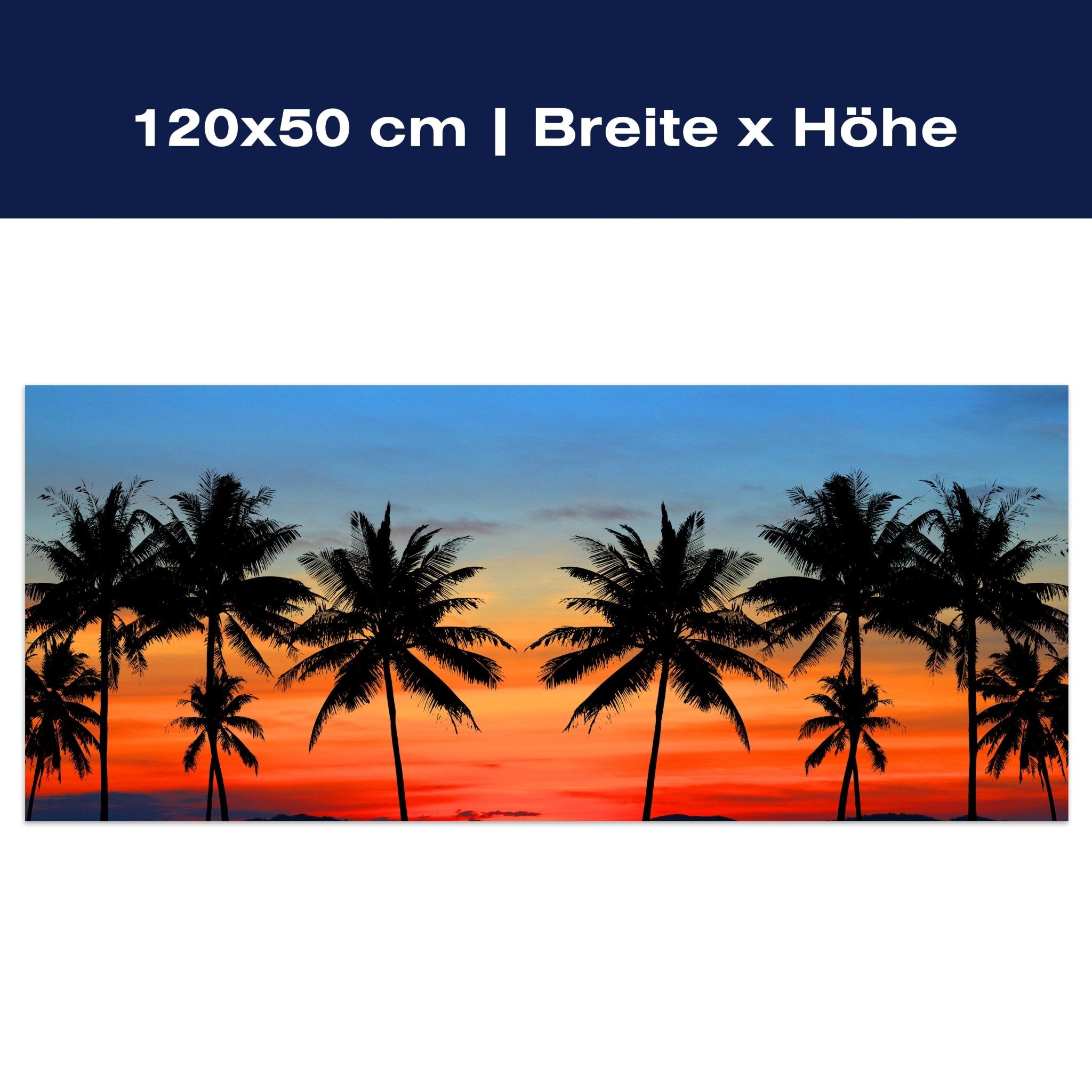 Leinwandbild Sonnenuntergang über dem Meer, Palmen M1146 Leinwandbild Sonnenuntergang über dem Meer, Palmen M1146