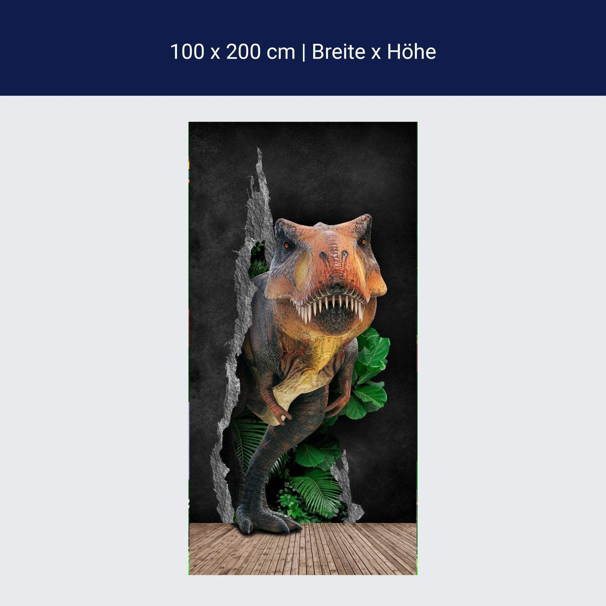 Türtapete T-Rex aus dem Dschungel, Dino-saurier M1147 Türtapete T-Rex aus dem Dschungel, Dino-saurier M1147