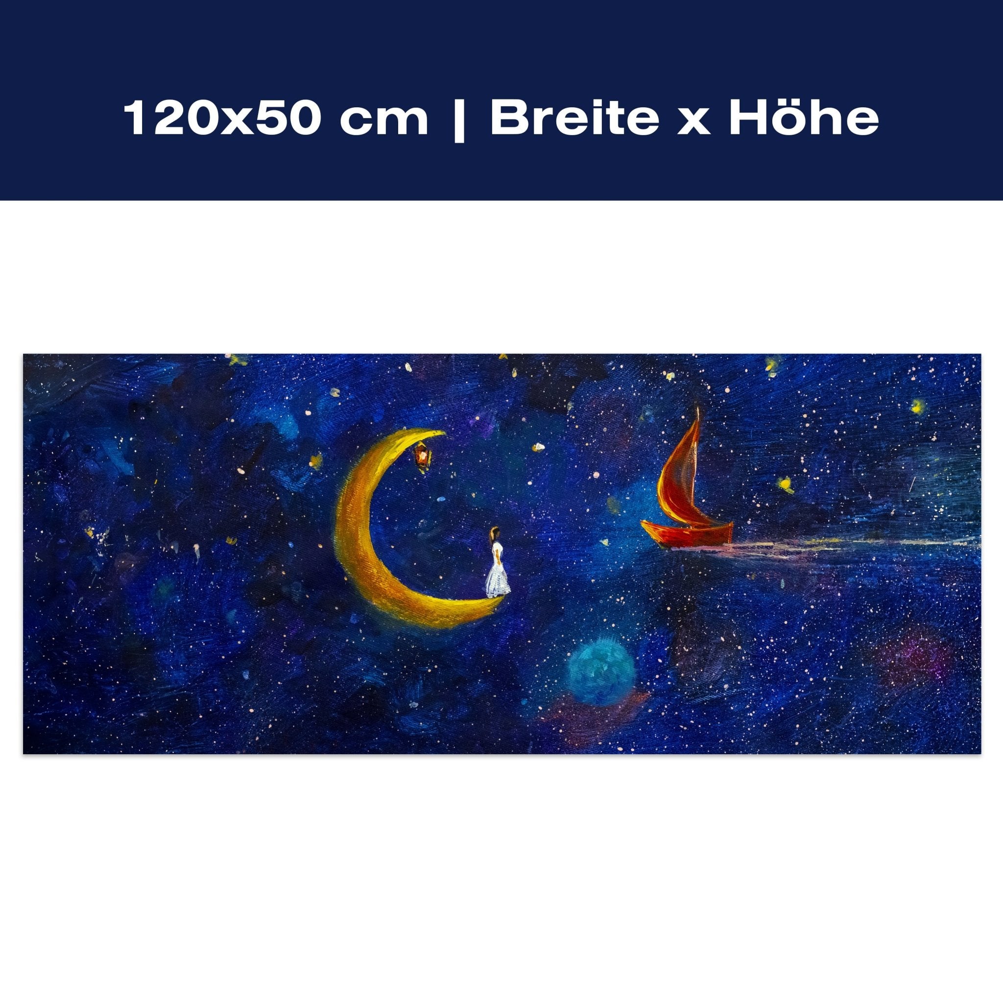 Leinwandbild Mond Schiff Kunst M1148 Leinwandbild Mond Schiff Kunst M1148