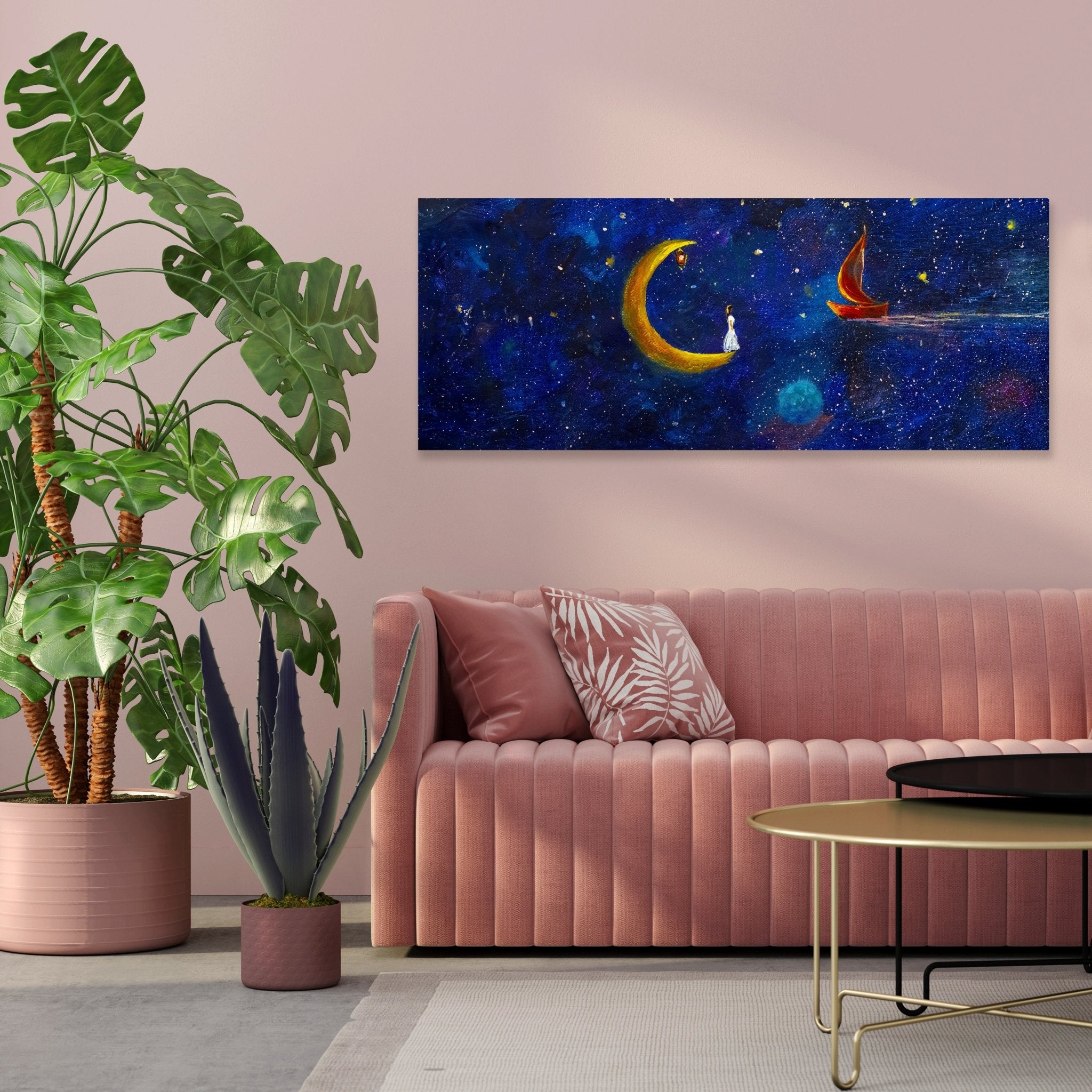 Leinwandbild Mond Schiff Kunst M1148 kaufen - Bild 3 Leinwandbild Mond Schiff Kunst M1148 kaufen - Bild 3