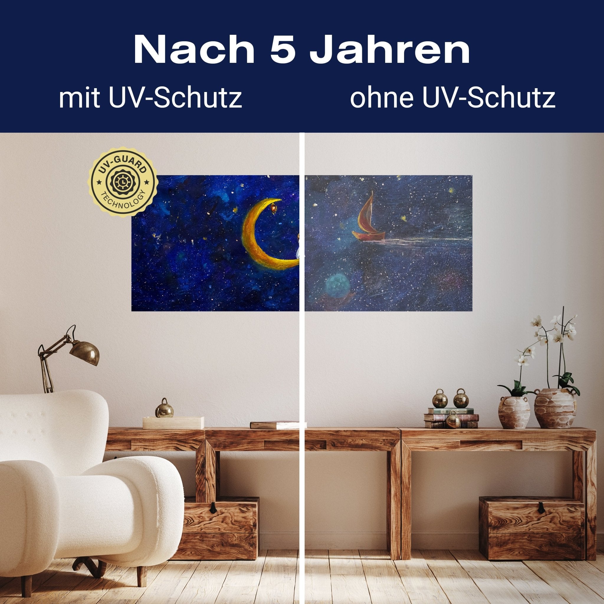 Leinwandbild Mond Schiff Kunst M1148 kaufen - Bild 9 Leinwandbild Mond Schiff Kunst M1148 kaufen - Bild 9