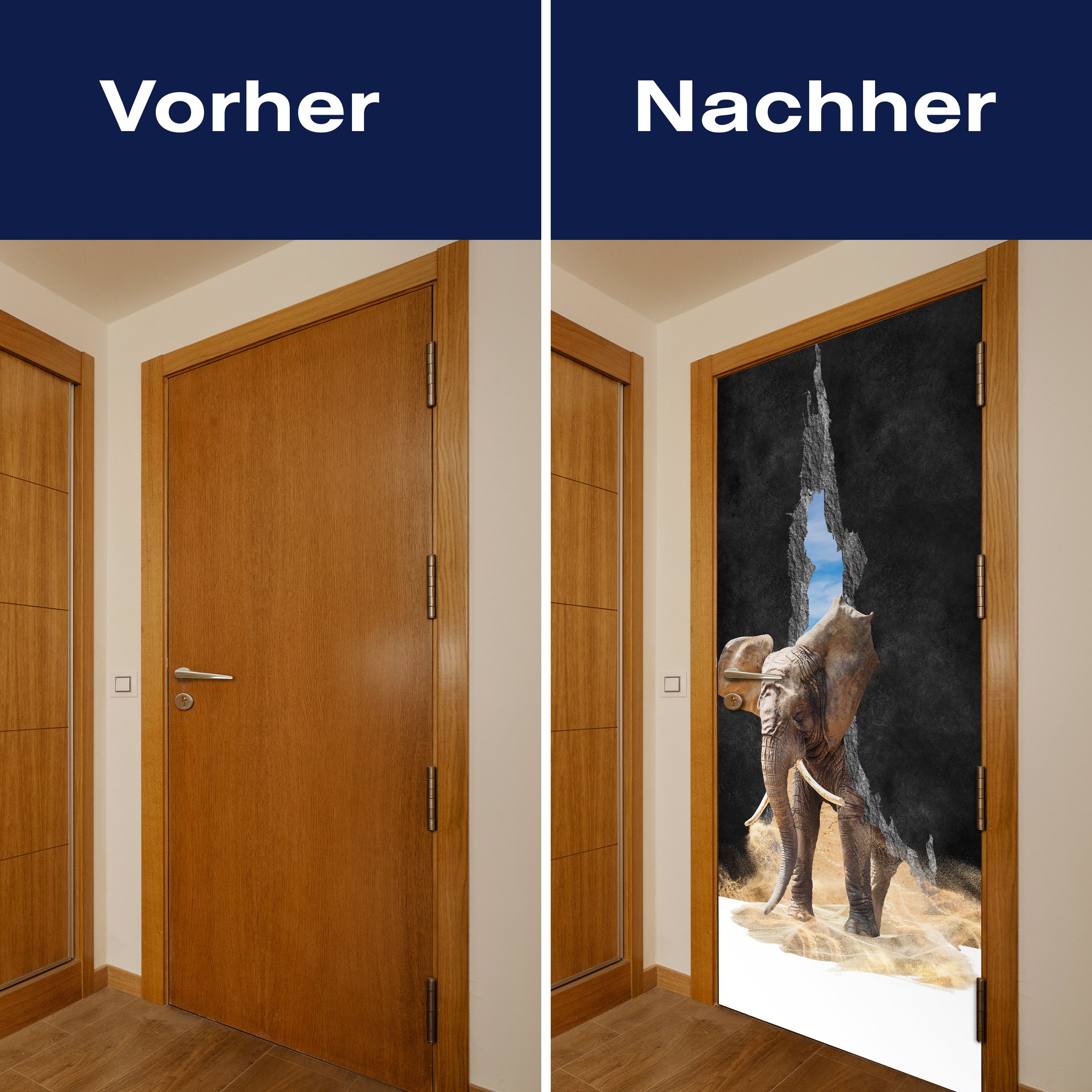 Türtapete Elefant Tür-durchbruch, Sand, Riss M1148 - Bild 10 Türtapete Elefant Tür-durchbruch, Sand, Riss M1148 - Bild 10