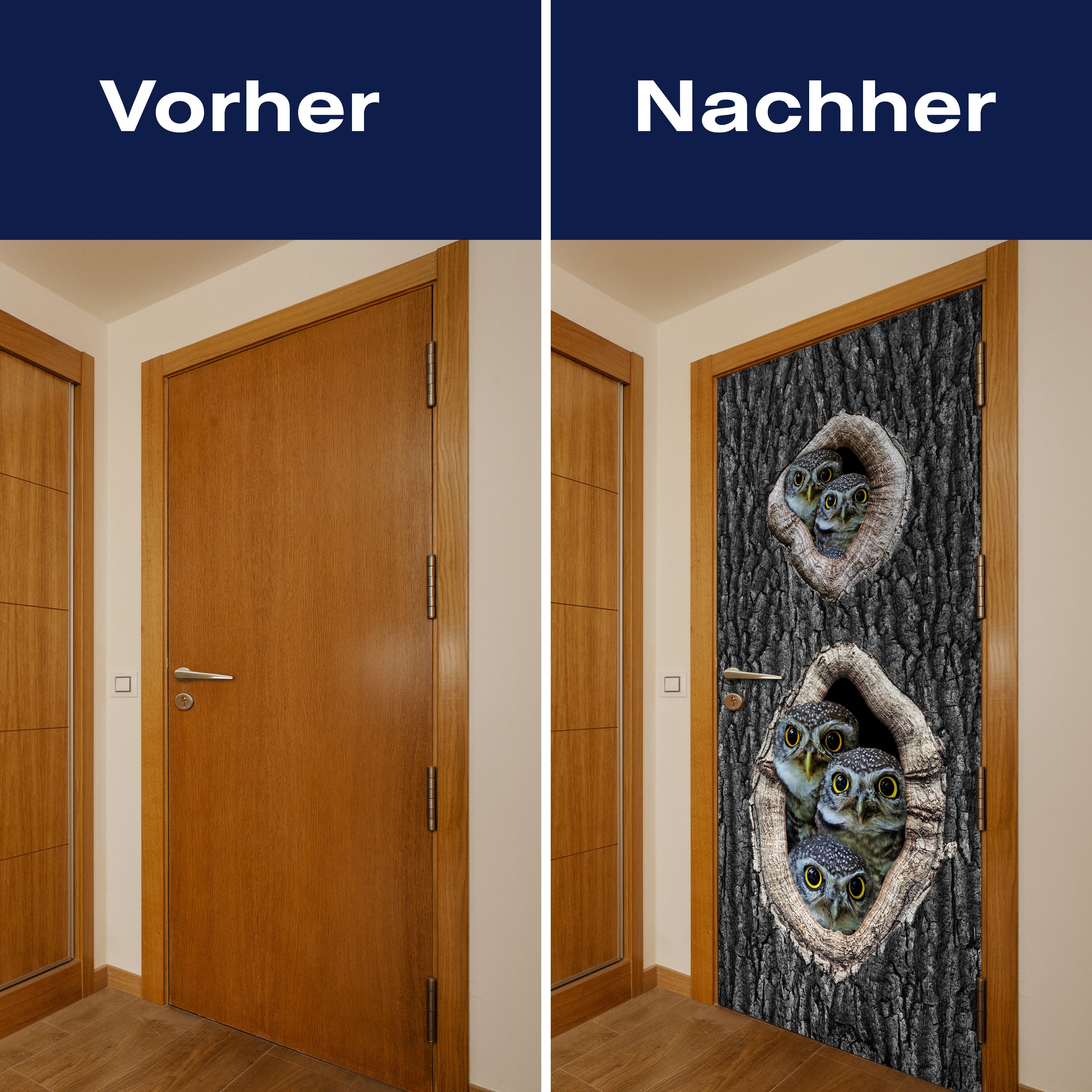 Türtapete Eulen im Baum, Familie, Vögel, Wald M1149 - Bild 10 Türtapete Eulen im Baum, Familie, Vögel, Wald M1149 - Bild 10