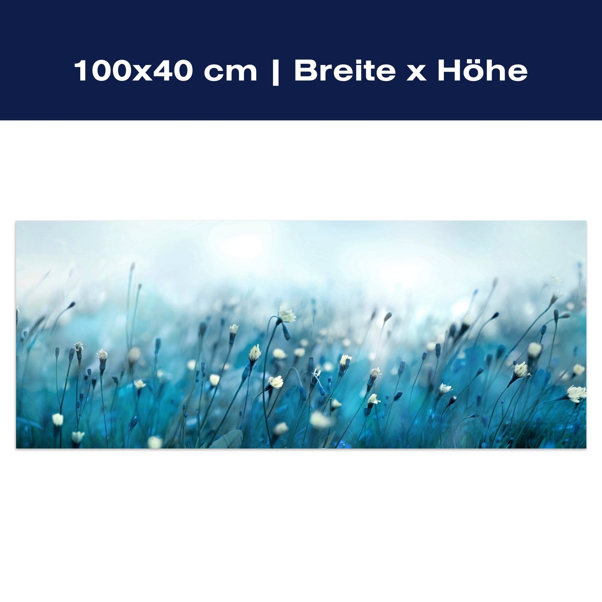 Leinwandbild Blaues Blumenfeld M1152 Leinwandbild Blaues Blumenfeld M1152