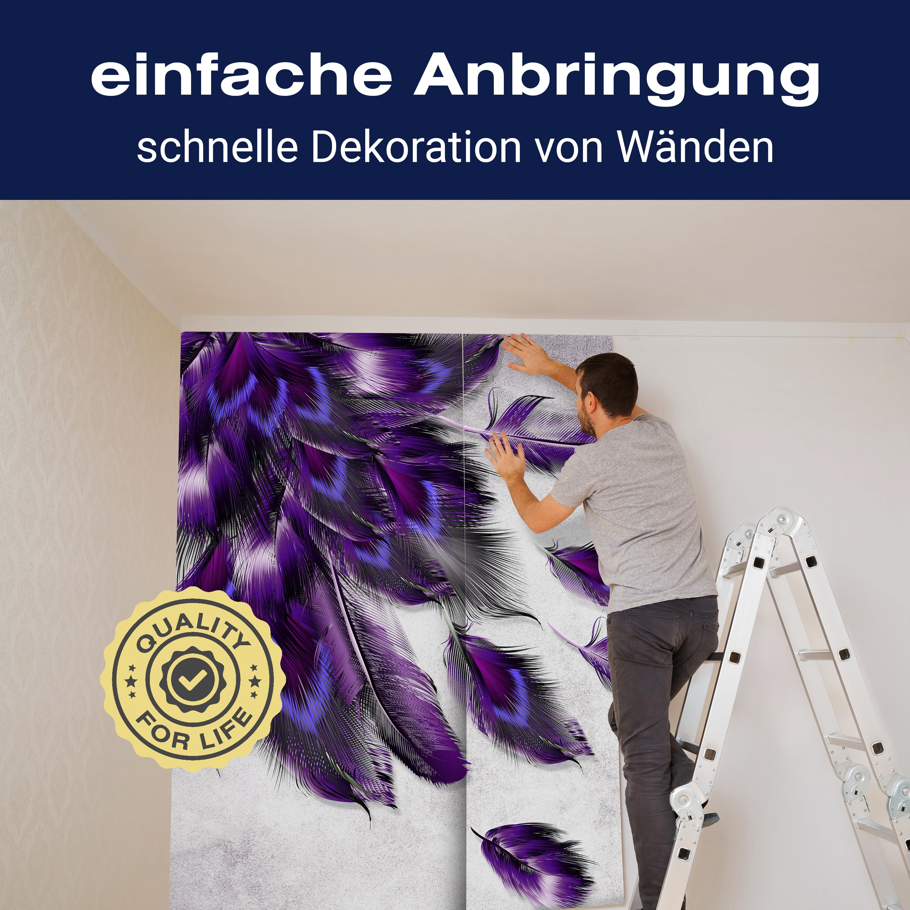 Fototapete Violetter Pfau Feder M1152 - Bild 3 Fototapete Violetter Pfau Feder M1152 - Bild 3