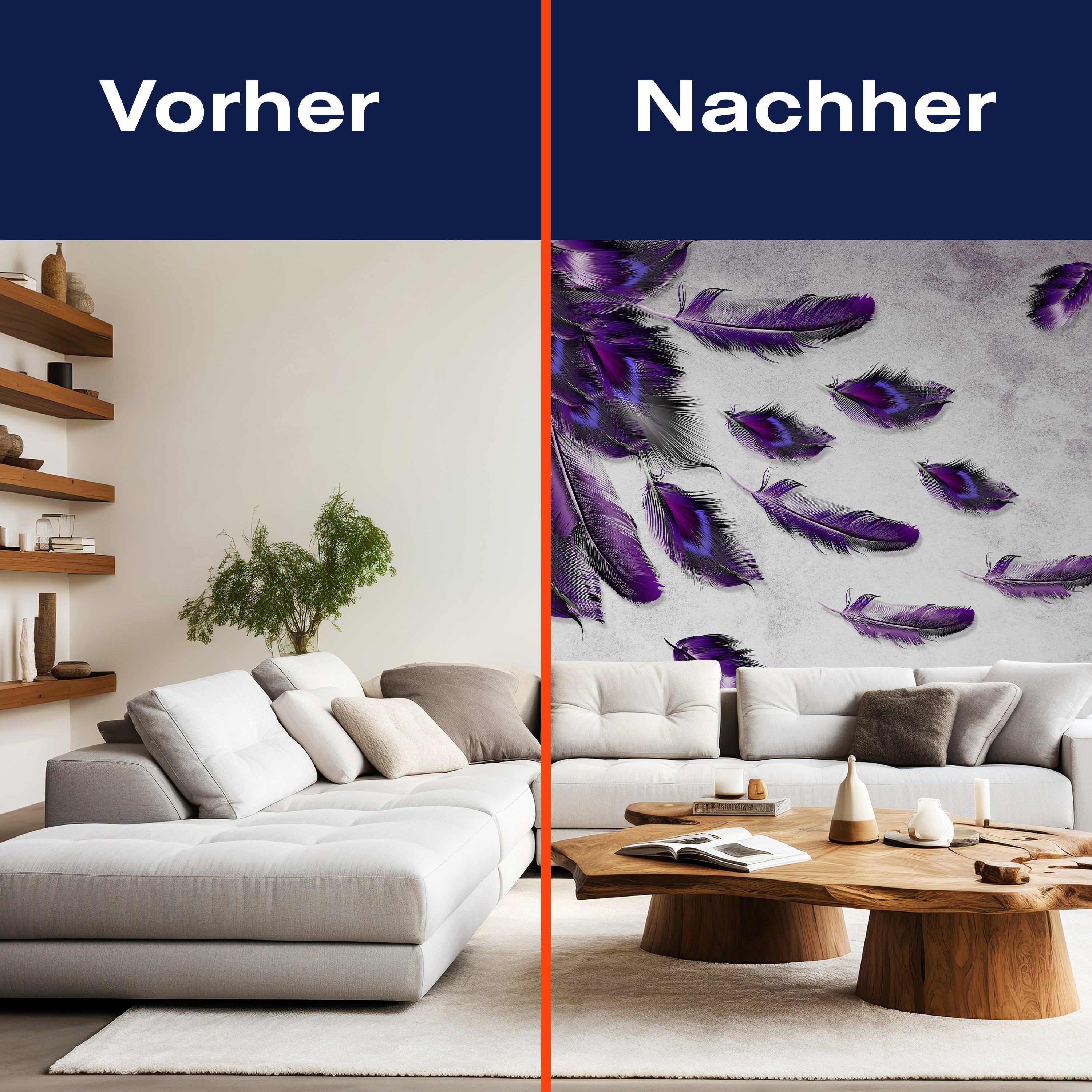 Fototapete Violetter Pfau Feder M1152 - Bild 9 Fototapete Violetter Pfau Feder M1152 - Bild 9