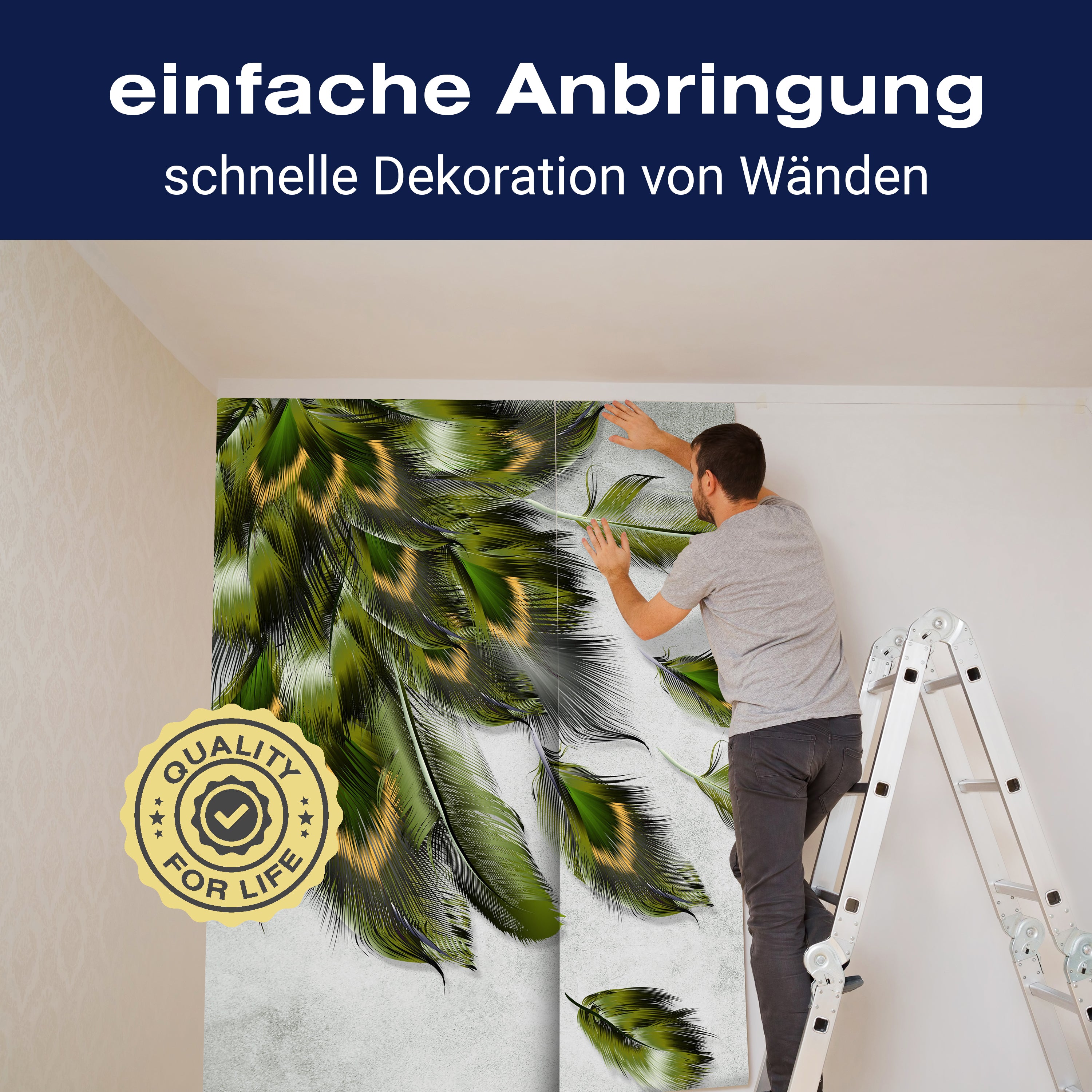 Fototapete Grüner Pfau Feder M1153 - Bild 3 Fototapete Grüner Pfau Feder M1153 - Bild 3