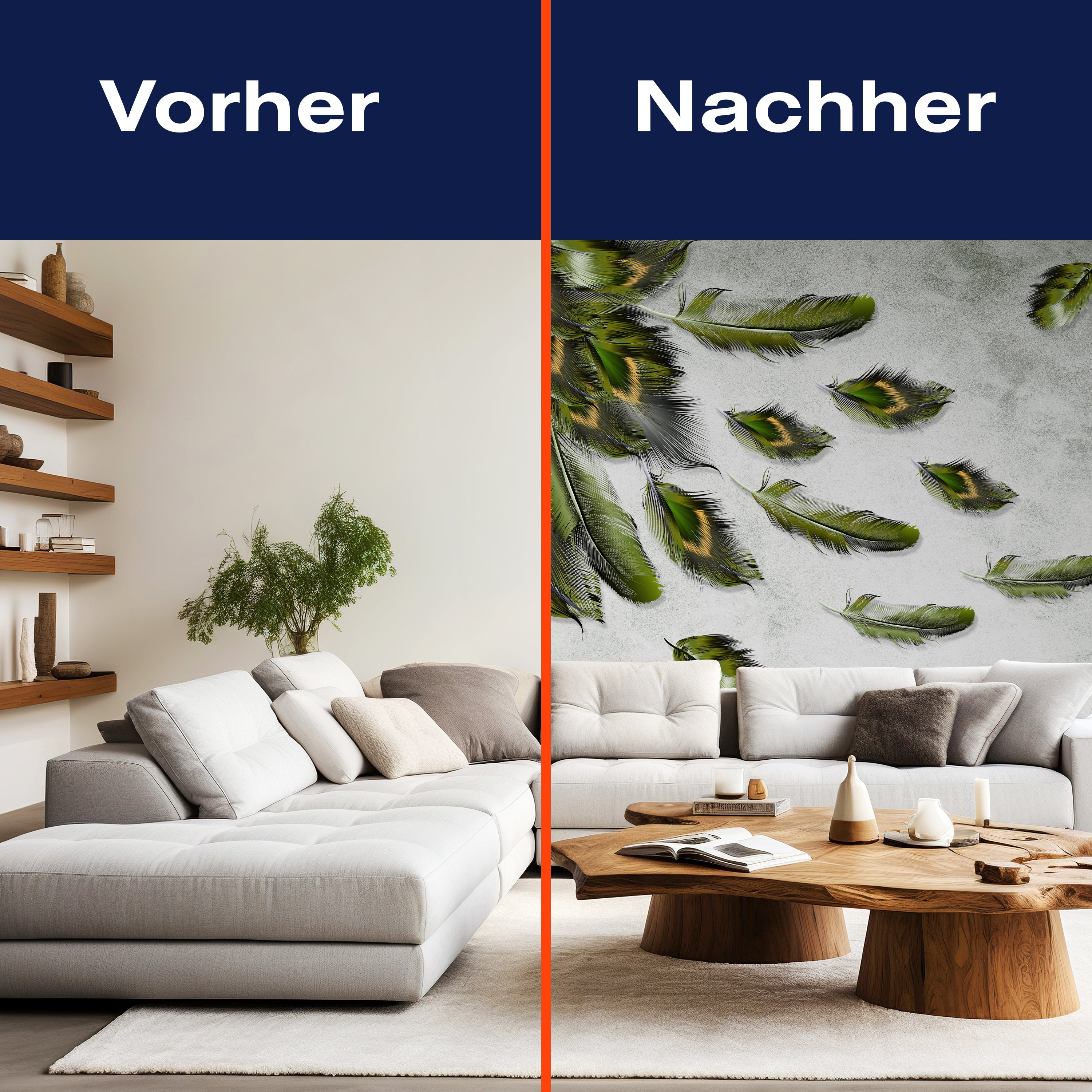 Fototapete Grüner Pfau Feder M1153 - Bild 9 Fototapete Grüner Pfau Feder M1153 - Bild 9