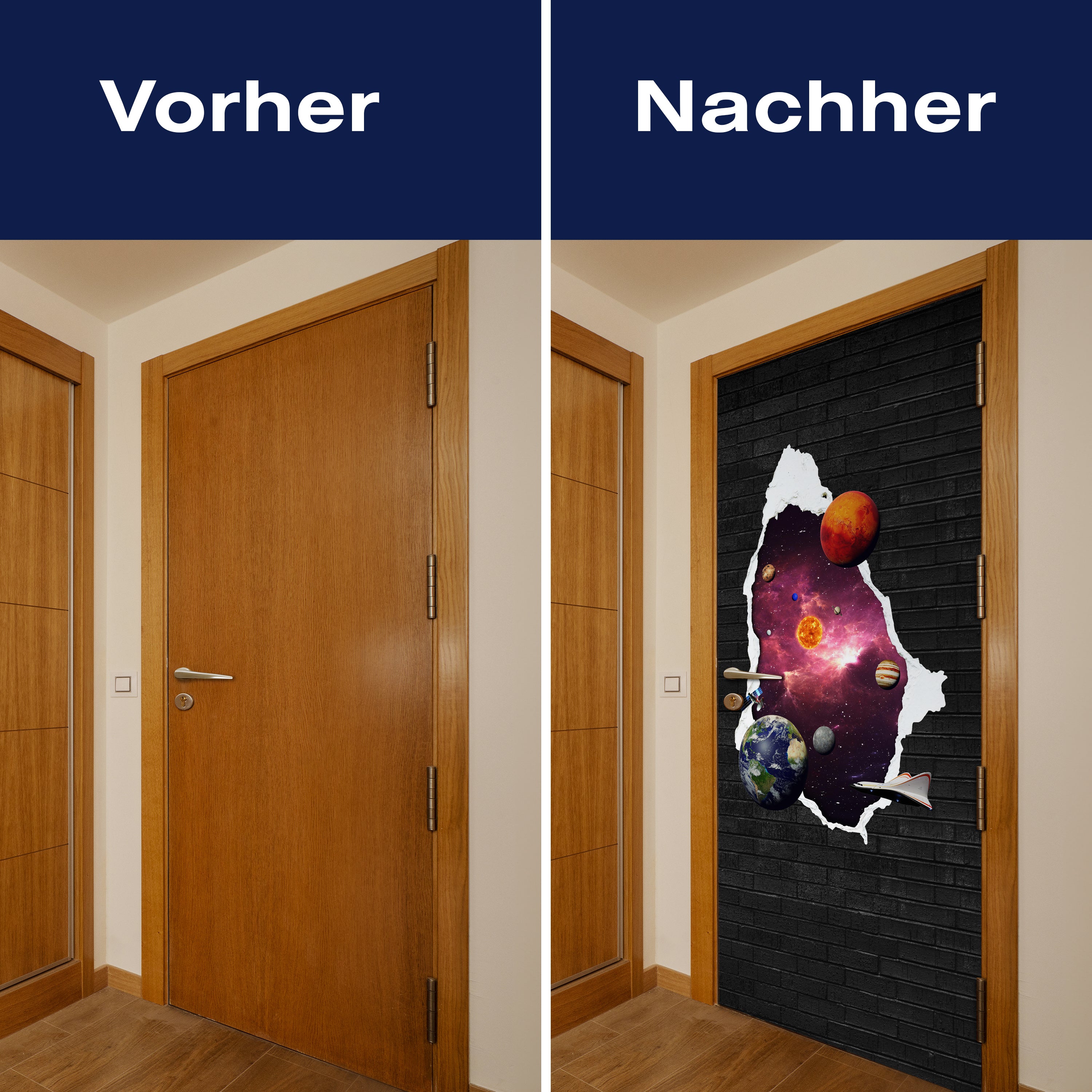 Türtapete Planeten im Weltall, Steinmauer, 3D M1153 - Bild 10 Türtapete Planeten im Weltall, Steinmauer, 3D M1153 - Bild 10