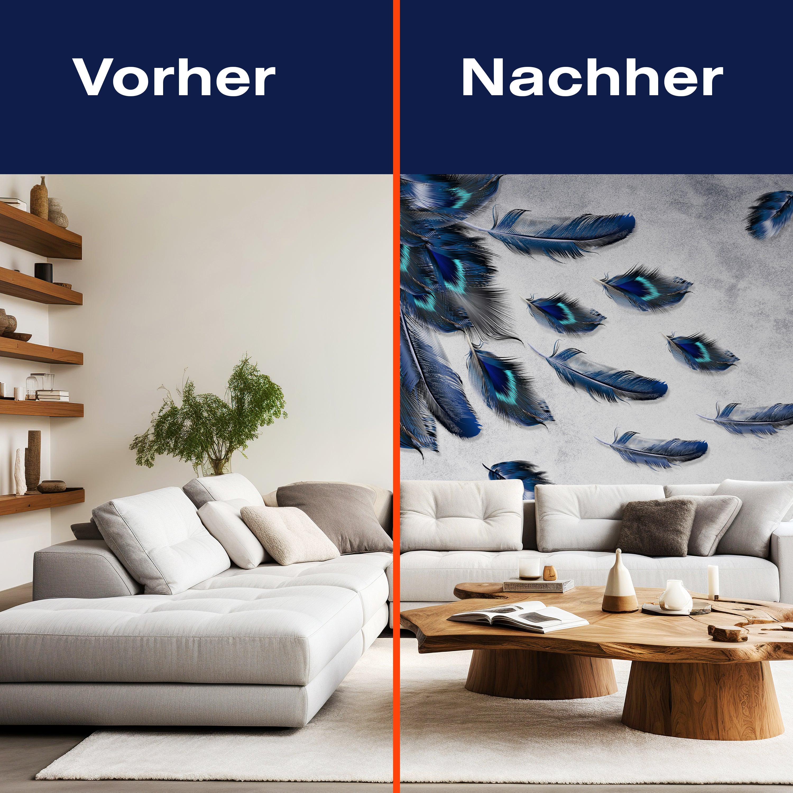 Fototapete Blauer Pfau Feder M1155 - Bild 9 Fototapete Blauer Pfau Feder M1155 - Bild 9