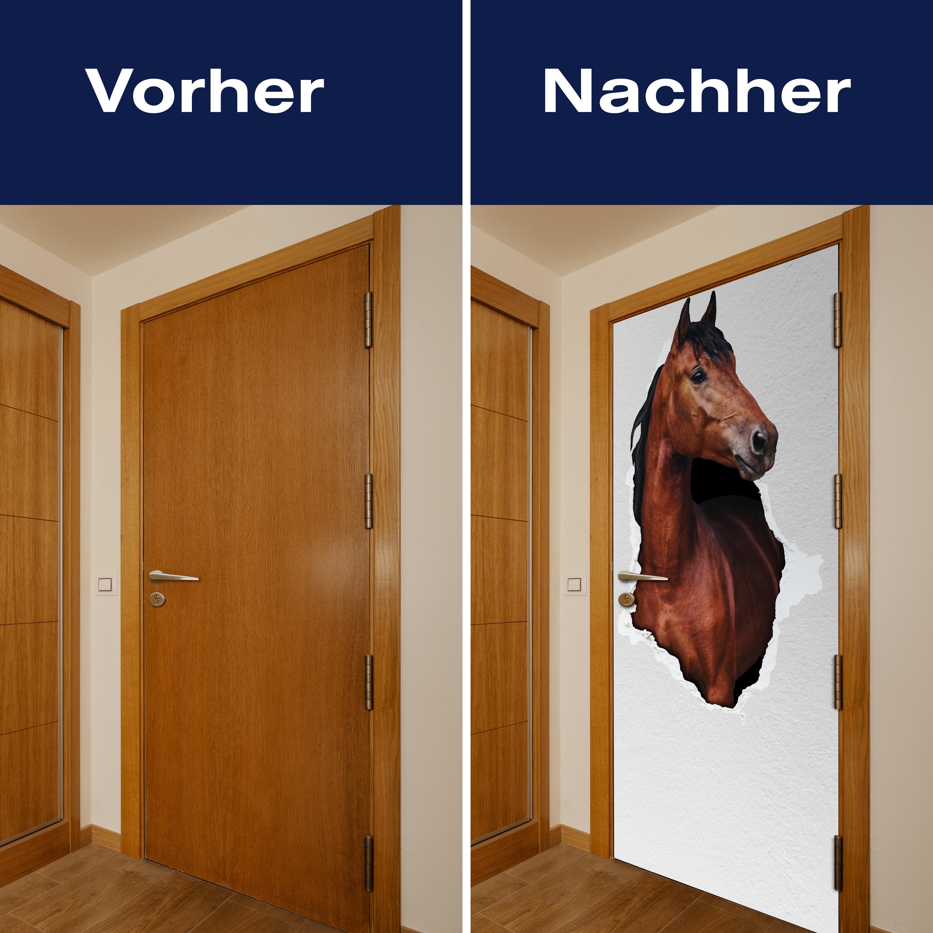 Türtapete braunes Pferd schaut durch Mauer, 3D M1155 - Bild 10 Türtapete braunes Pferd schaut durch Mauer, 3D M1155 - Bild 10