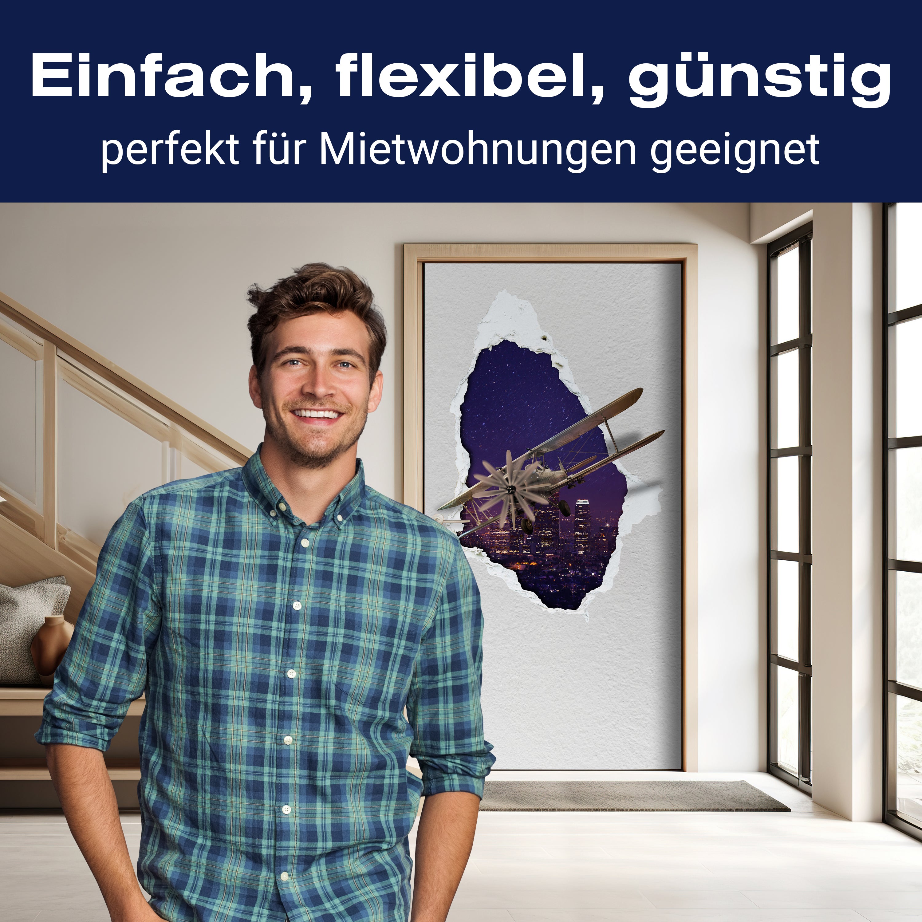 Türtapete Doppeldecker Flugzeug, Los Angeles, Wand M1157 - Bild 3 Türtapete Doppeldecker Flugzeug, Los Angeles, Wand M1157 - Bild 3