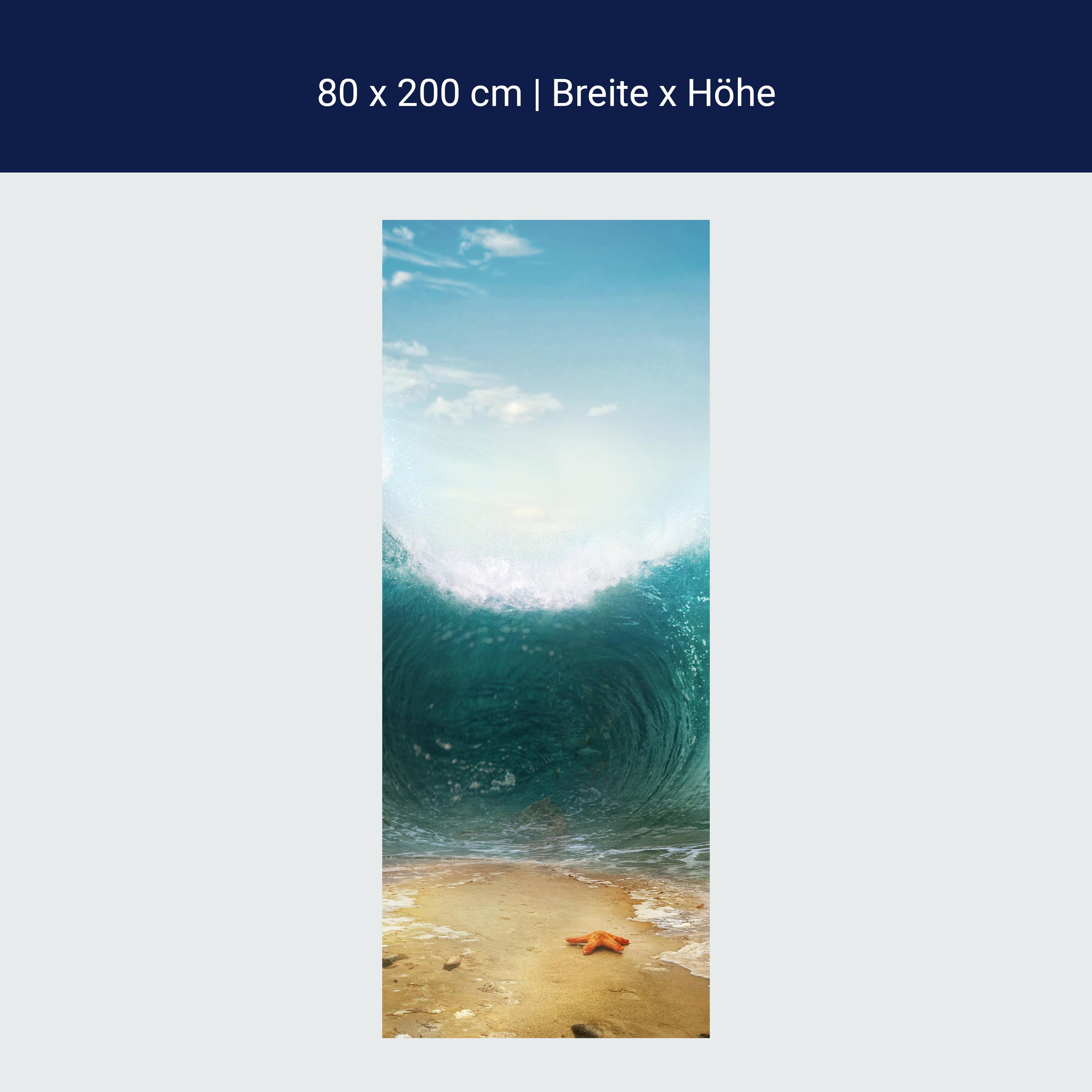 Türtapete Seestern auf Sandbank, Meer, Welle M1160 Türtapete Seestern auf Sandbank, Meer, Welle M1160