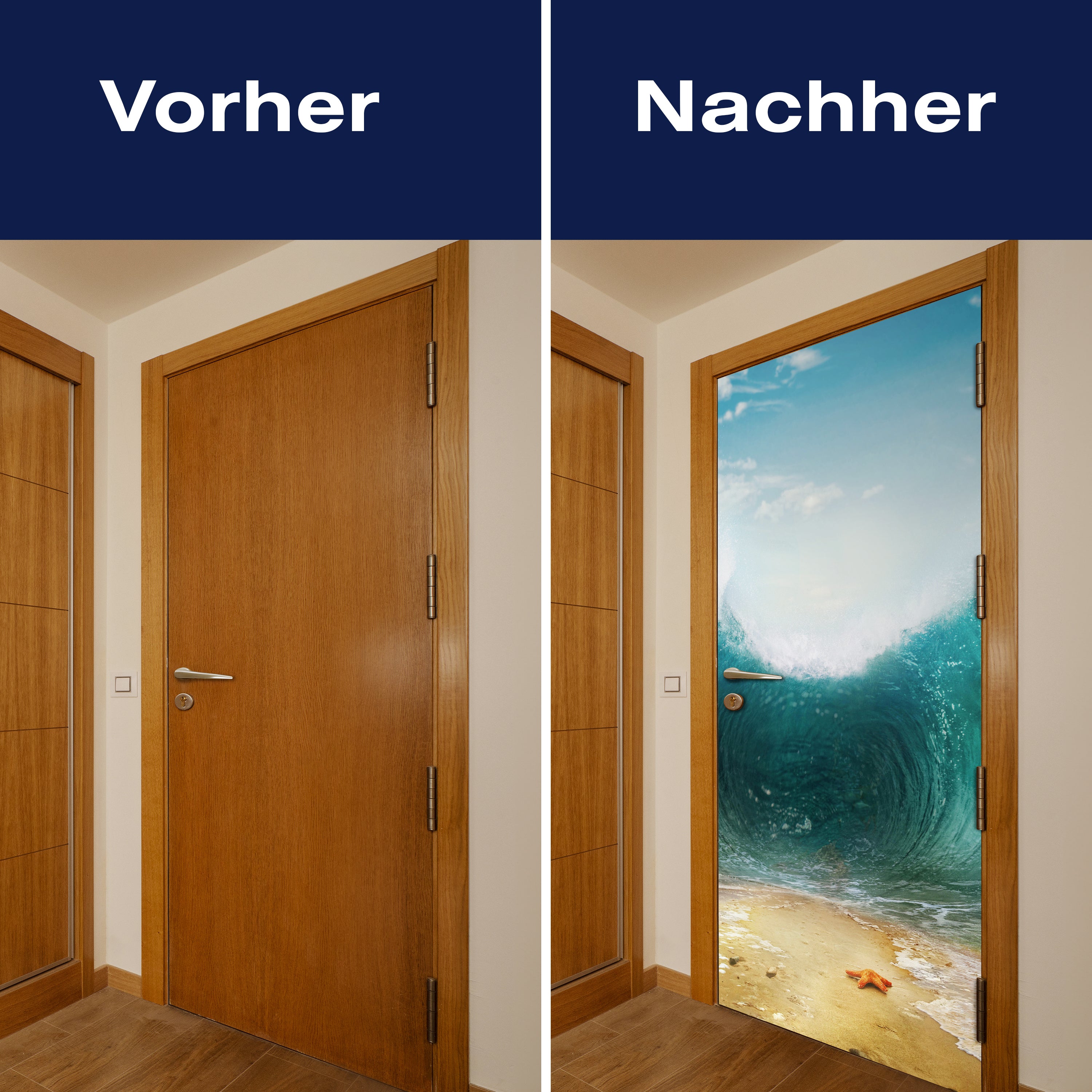 Türtapete Seestern auf Sandbank, Meer, Welle M1160 - Bild 10 Türtapete Seestern auf Sandbank, Meer, Welle M1160 - Bild 10