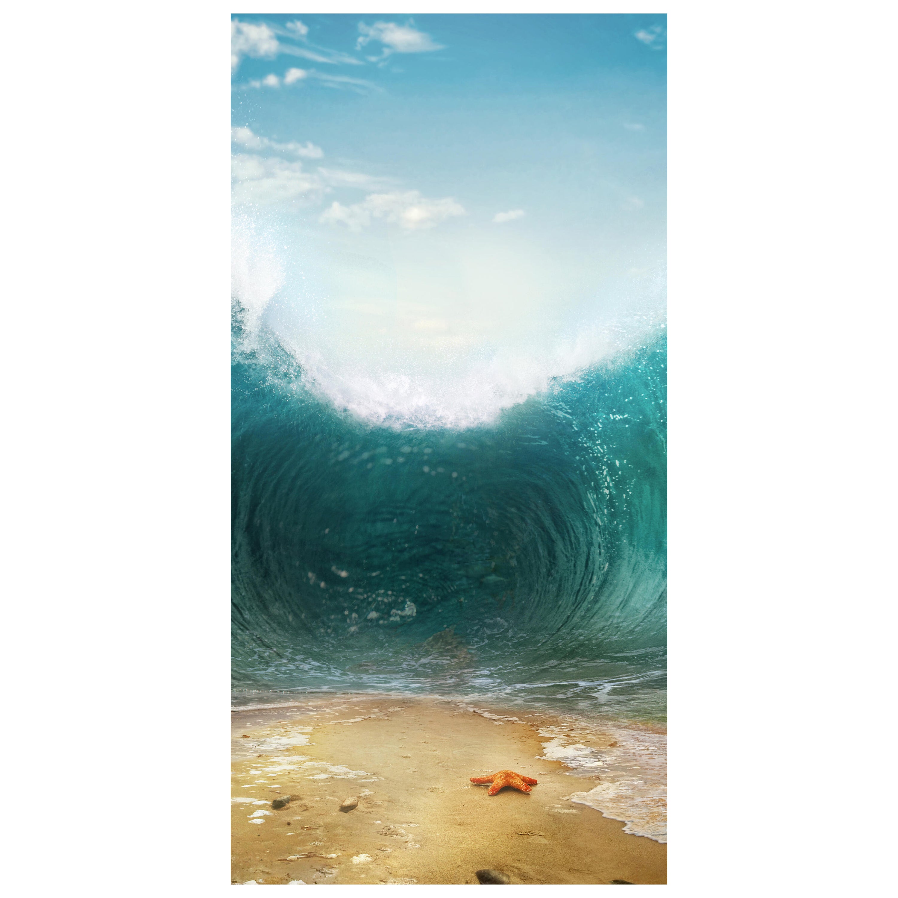 Türtapete Seestern auf Sandbank, Meer, Welle M1160 - Bild 2 Türtapete Seestern auf Sandbank, Meer, Welle M1160 - Bild 2