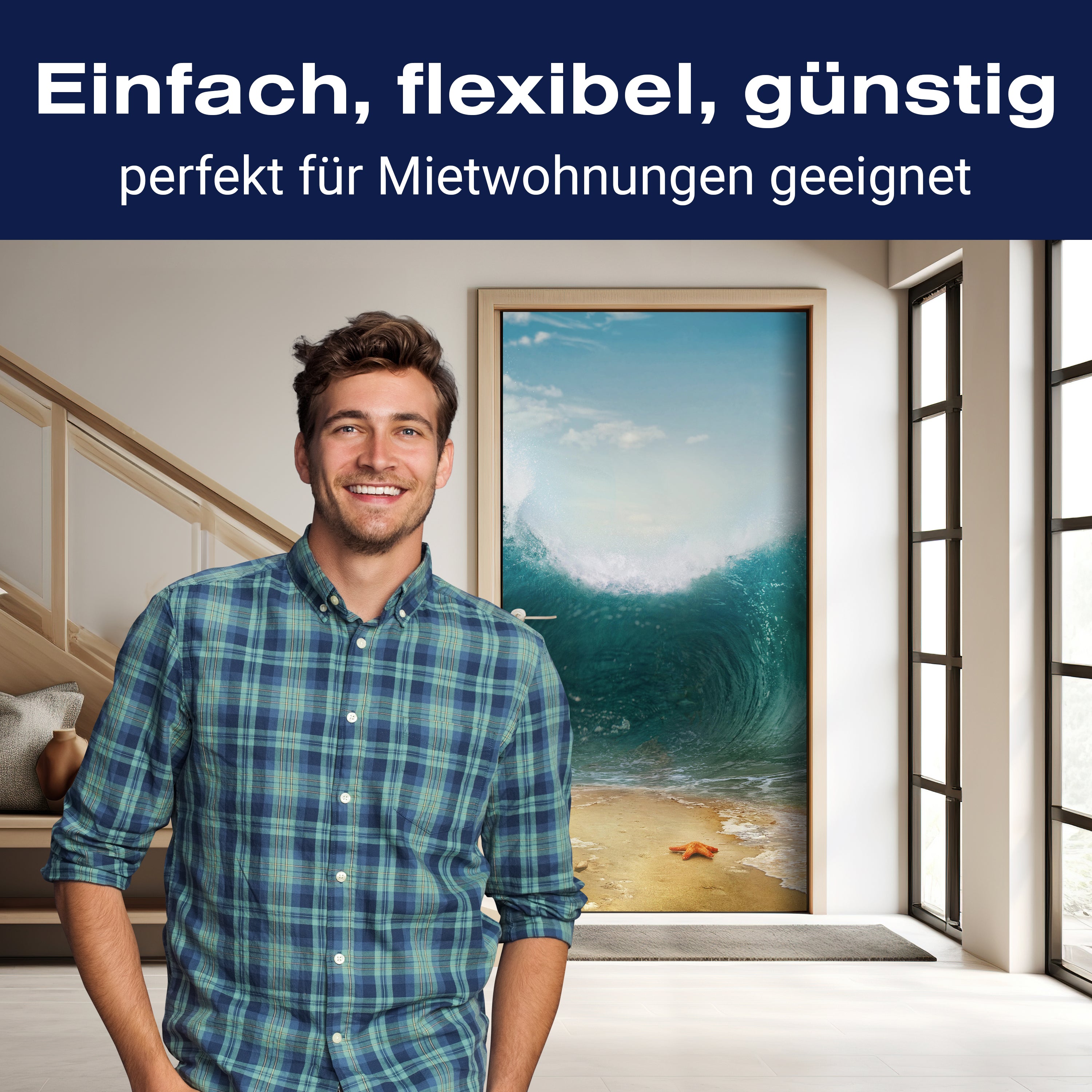 Türtapete Seestern auf Sandbank, Meer, Welle M1160 - Bild 3 Türtapete Seestern auf Sandbank, Meer, Welle M1160 - Bild 3