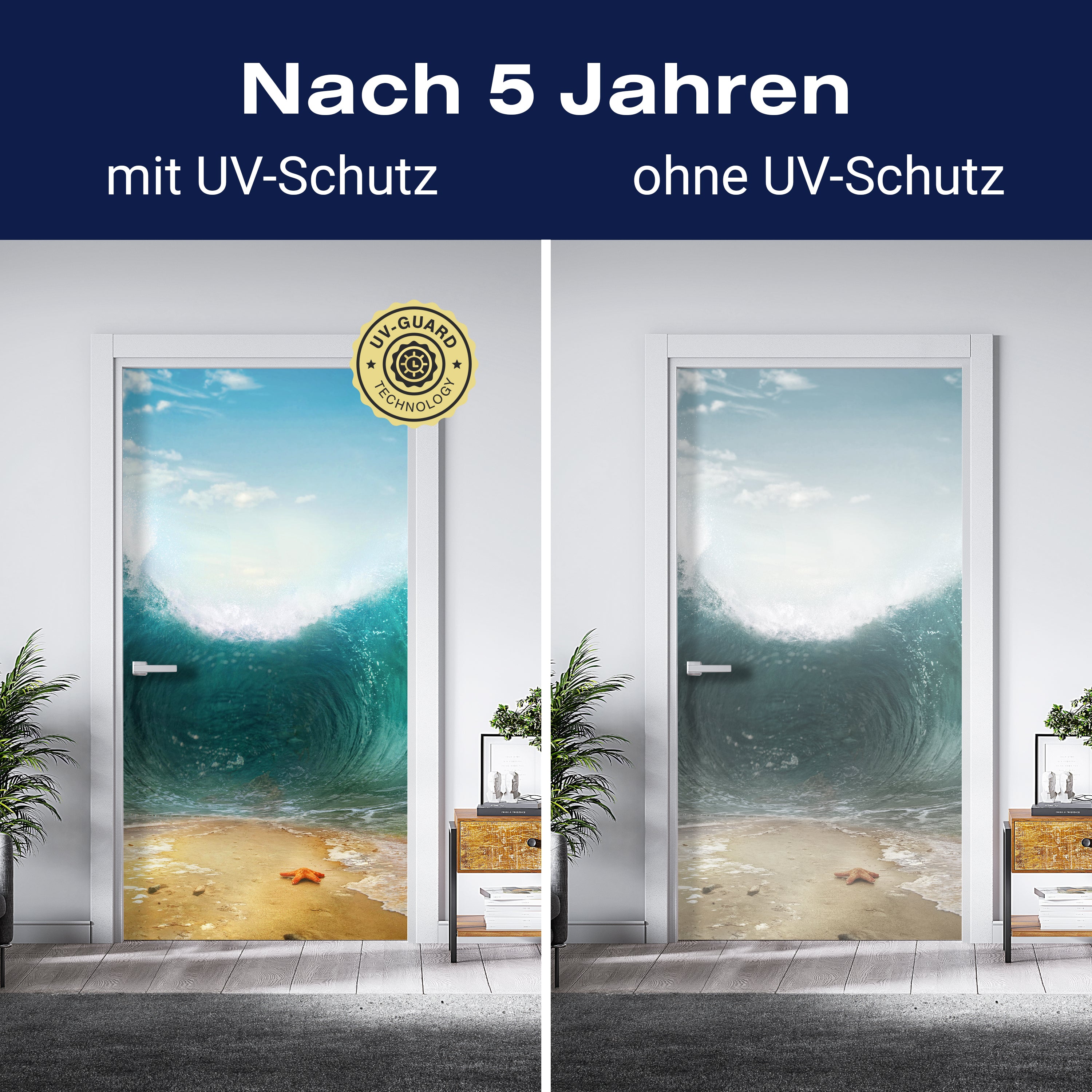 Türtapete Seestern auf Sandbank, Meer, Welle M1160 - Bild 4 Türtapete Seestern auf Sandbank, Meer, Welle M1160 - Bild 4