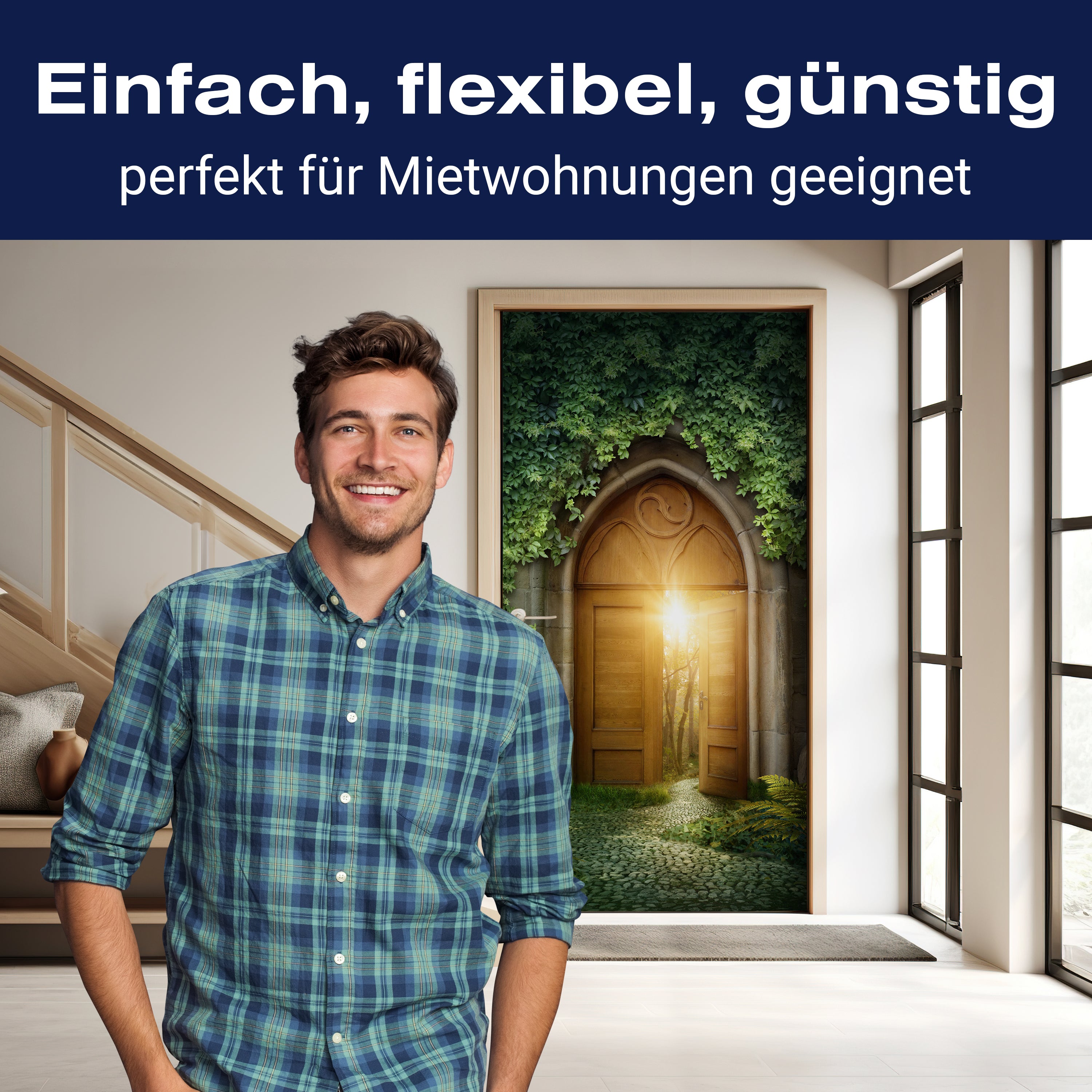 Türtapete Sonne scheint durch Schlosstor, Burg M1162 - Bild 3 Türtapete Sonne scheint durch Schlosstor, Burg M1162 - Bild 3