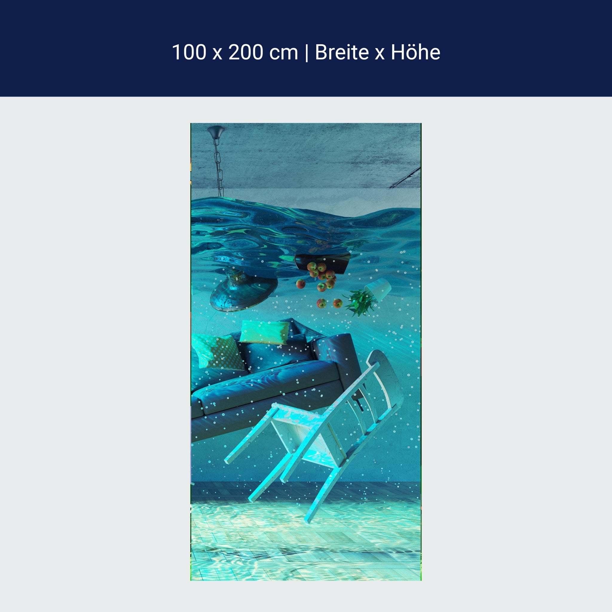 Türtapete Wohnzimmer Unterwasser, Stuhl, Couch M1164 Türtapete Wohnzimmer Unterwasser, Stuhl, Couch M1164