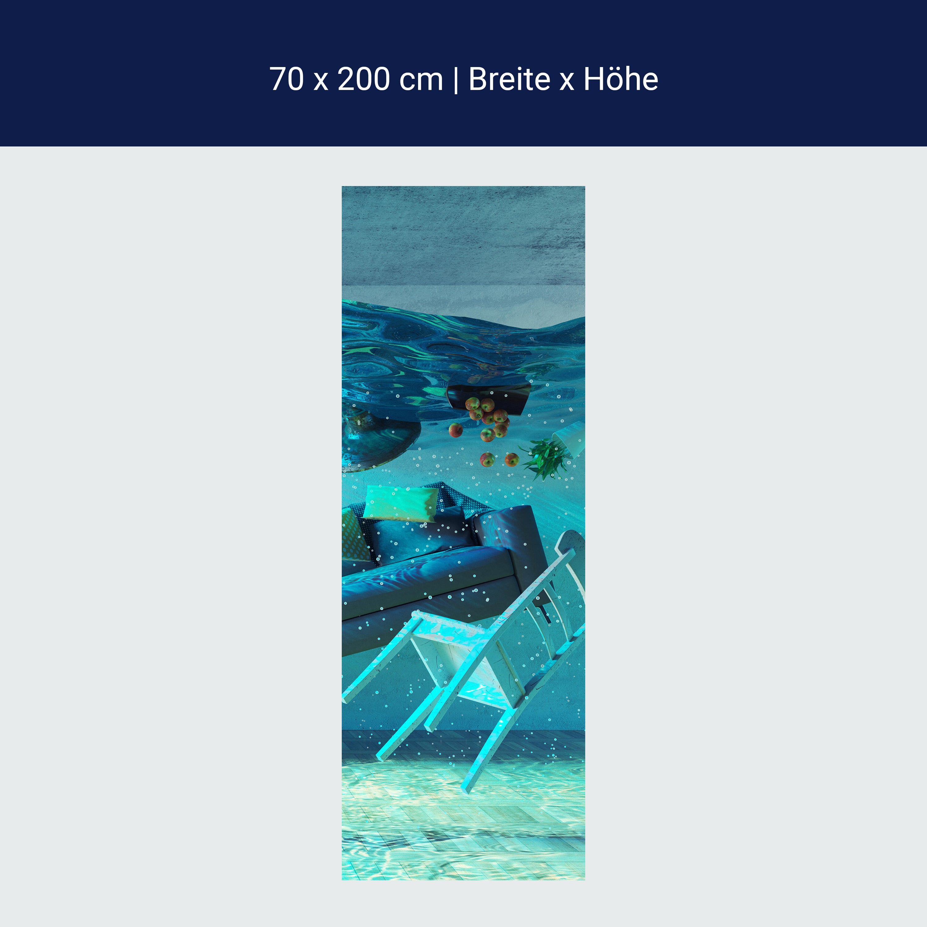 Türtapete Wohnzimmer Unterwasser, Stuhl, Couch M1164 Türtapete Wohnzimmer Unterwasser, Stuhl, Couch M1164