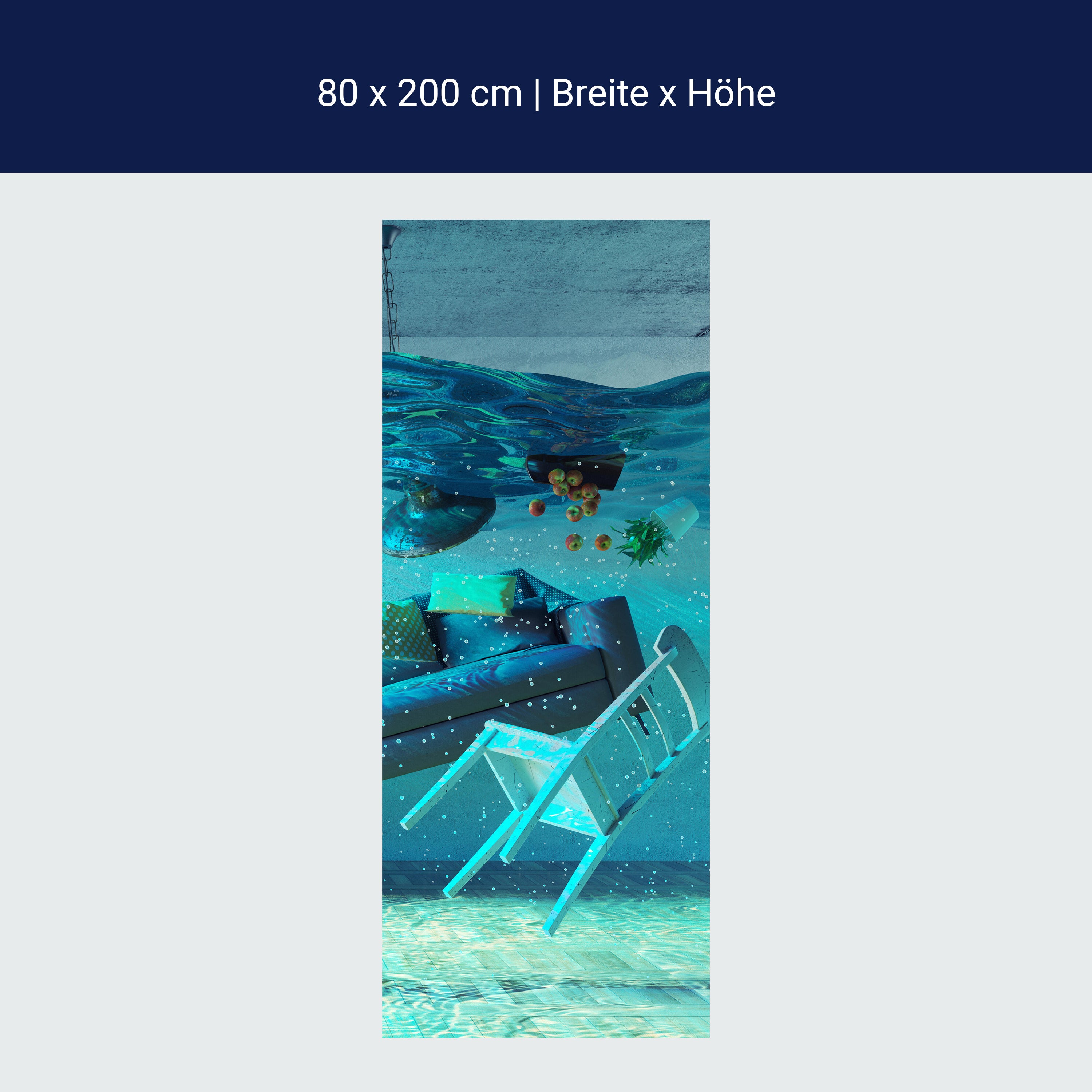 Türtapete Wohnzimmer Unterwasser, Stuhl, Couch M1164 Türtapete Wohnzimmer Unterwasser, Stuhl, Couch M1164